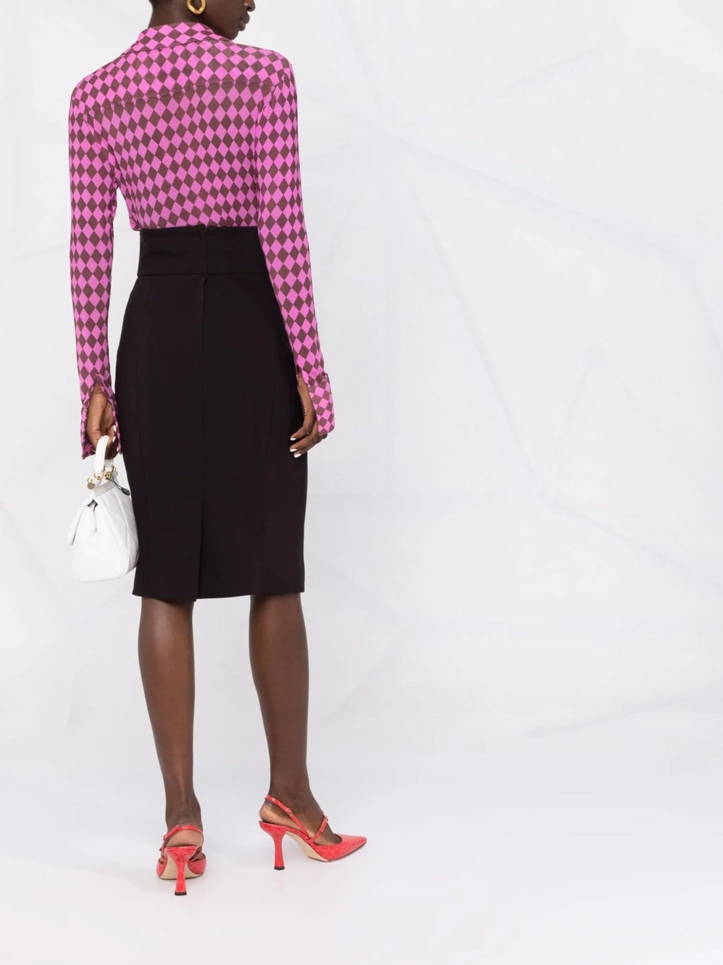 logo-embellished midi skirt