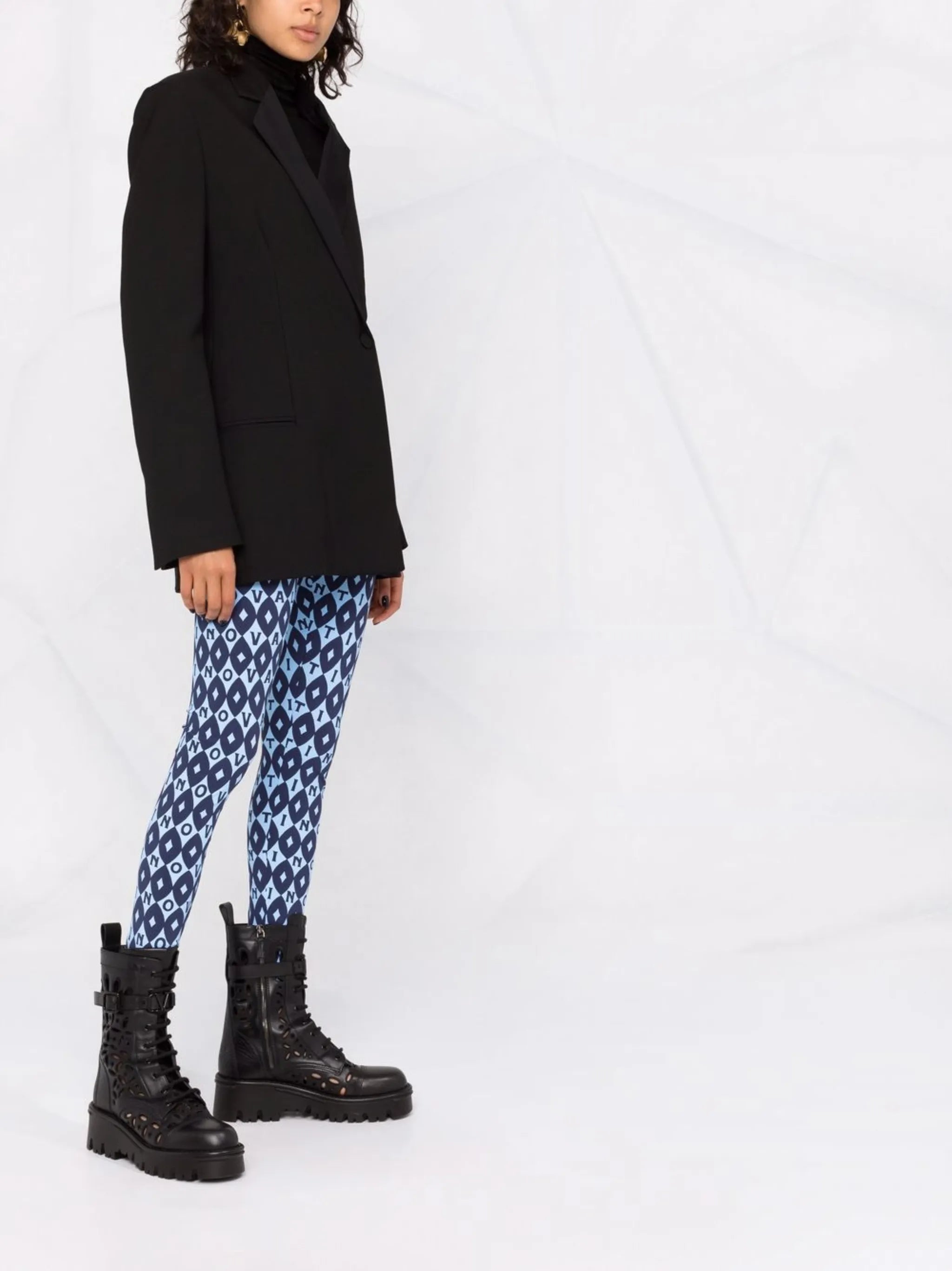 two-tone graphic-print leggings