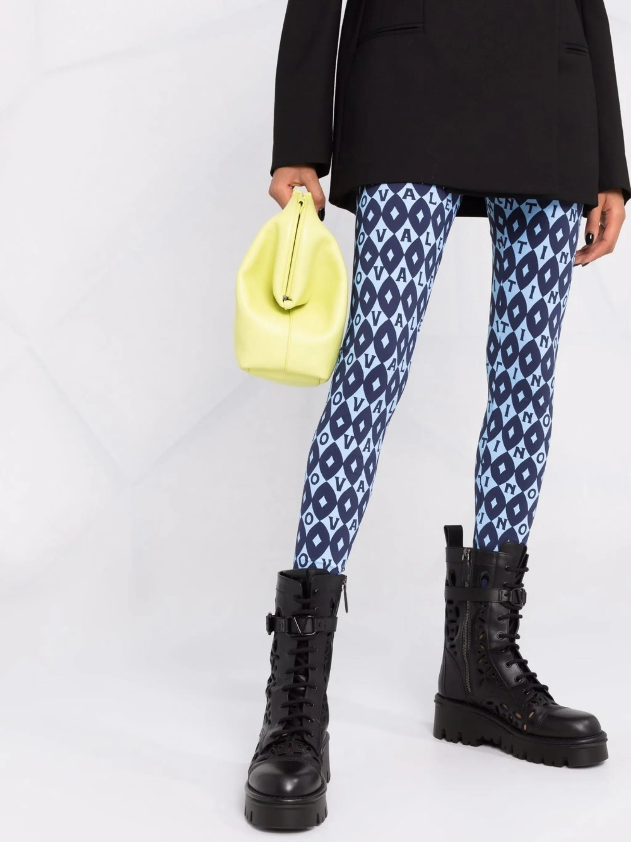 two-tone graphic-print leggings