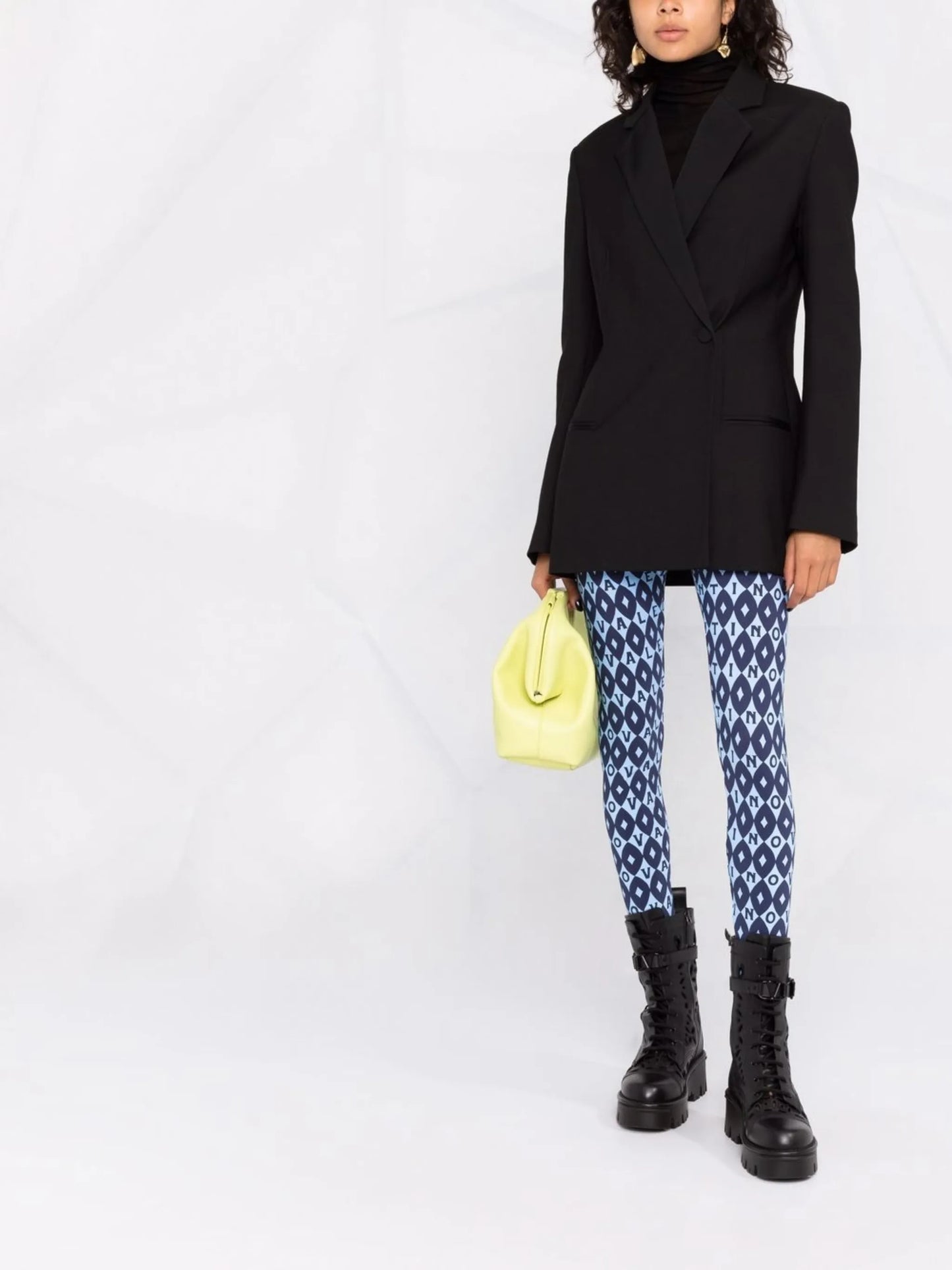 two-tone graphic-print leggings