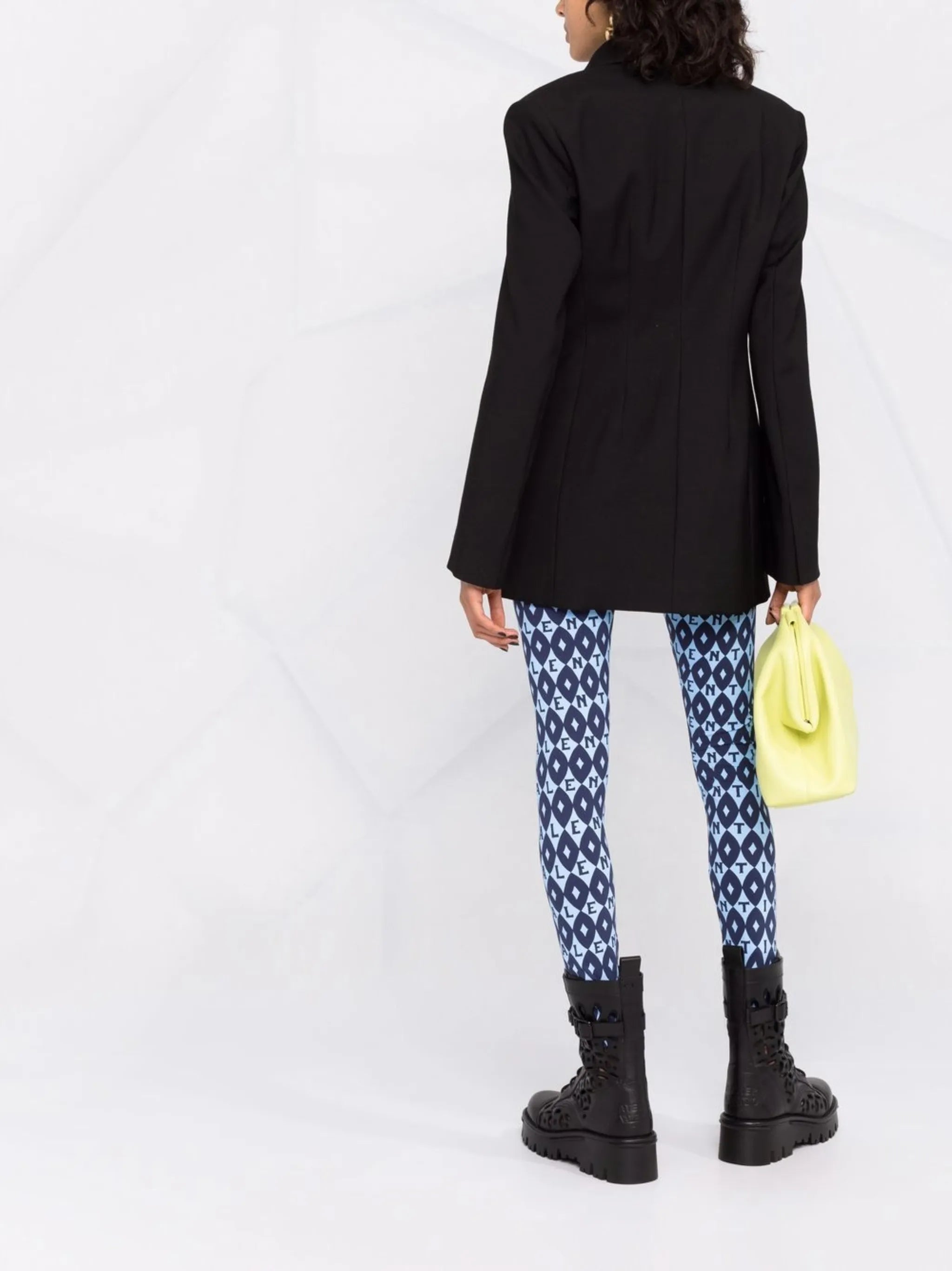 two-tone graphic-print leggings