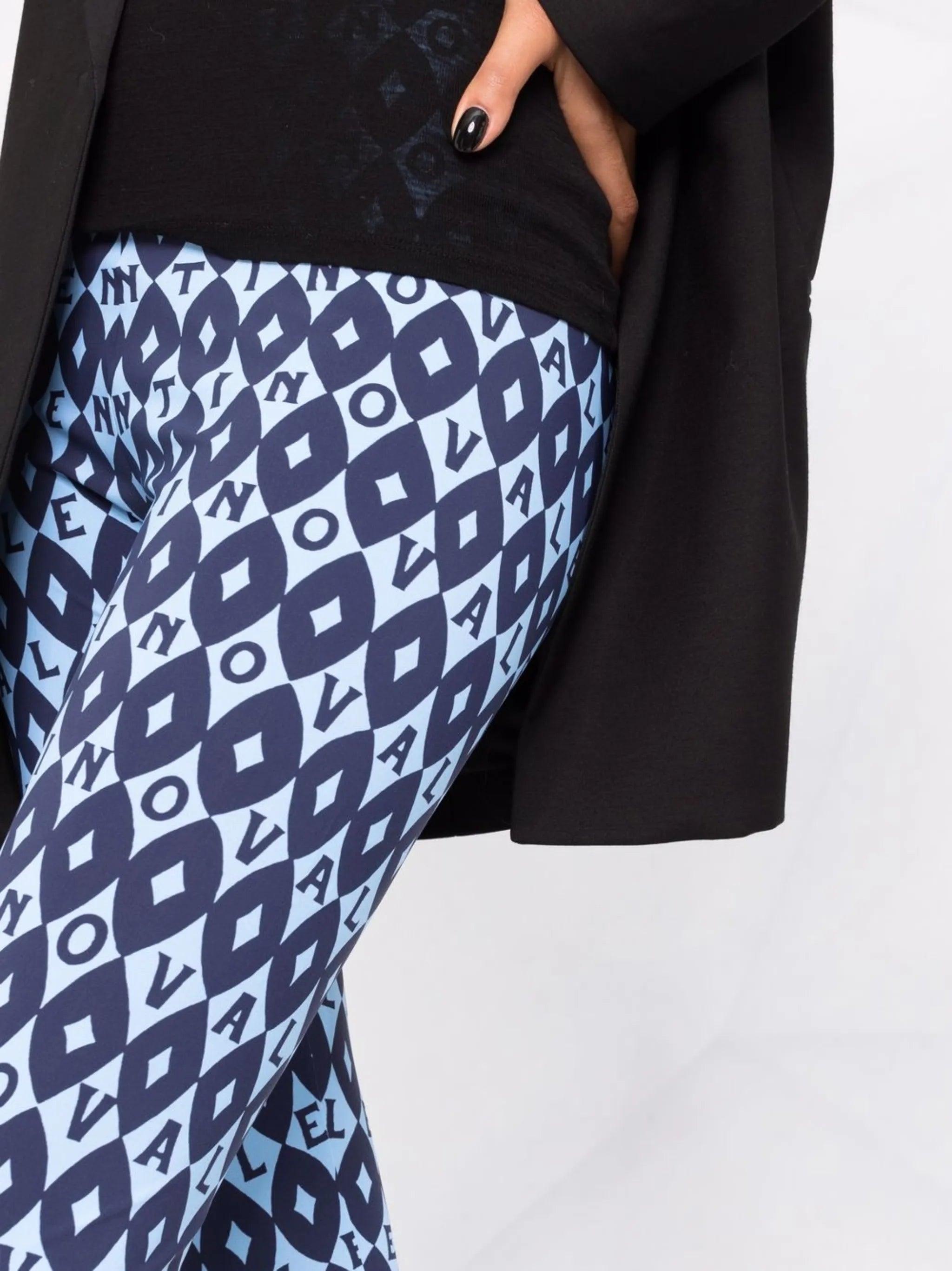 two-tone graphic-print leggings