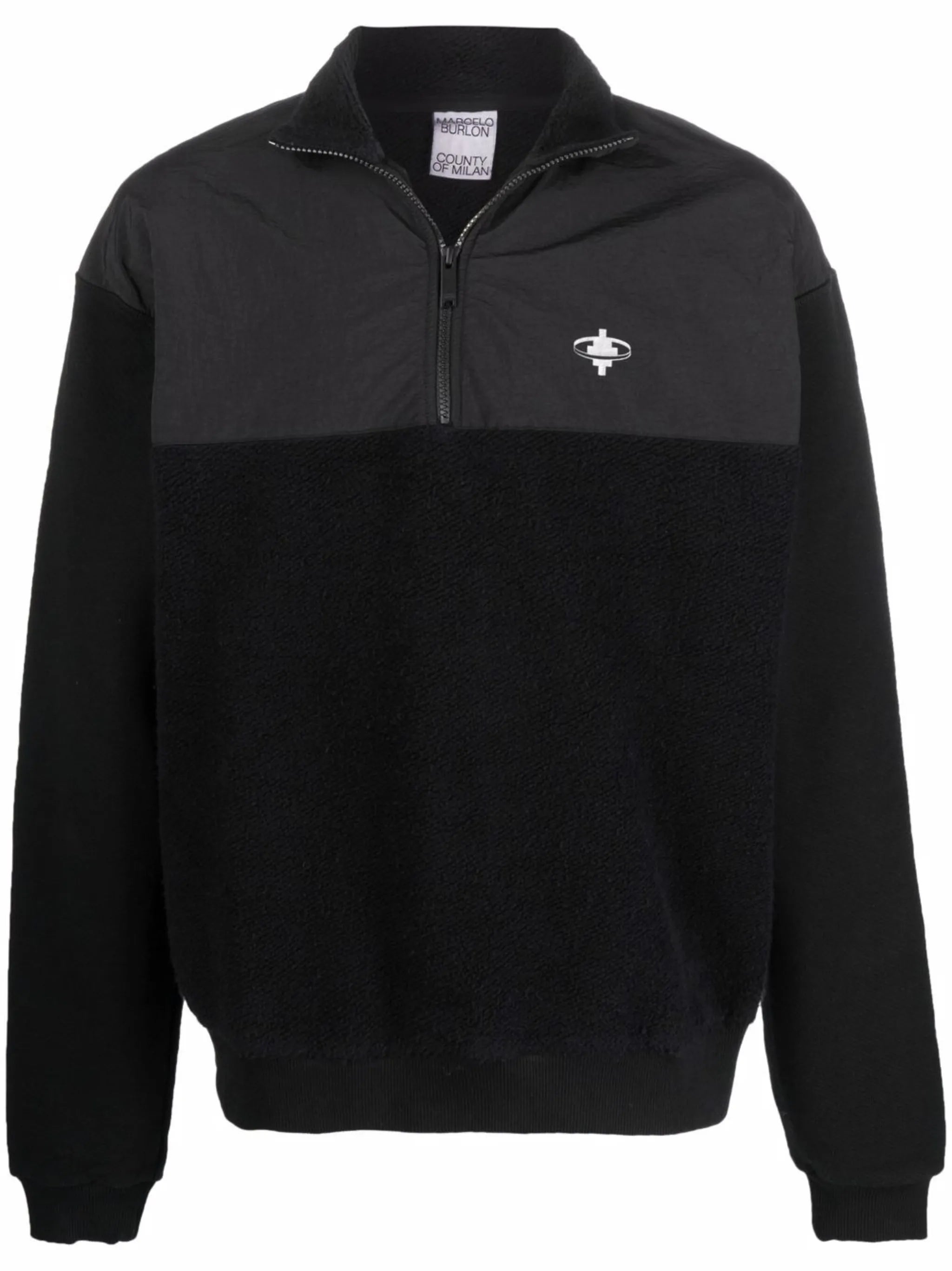 cross-motif panelled sweatshirt