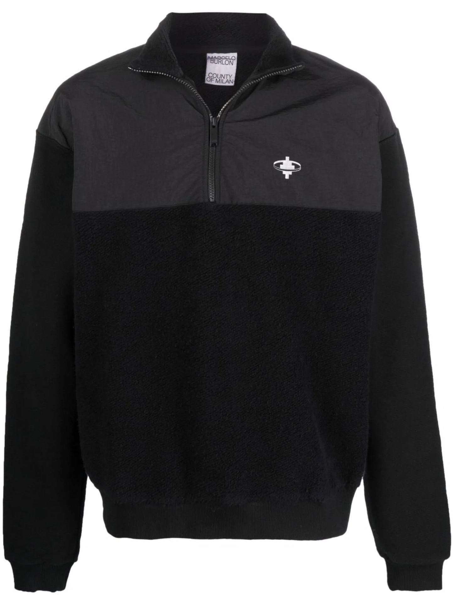 cross-motif panelled sweatshirt