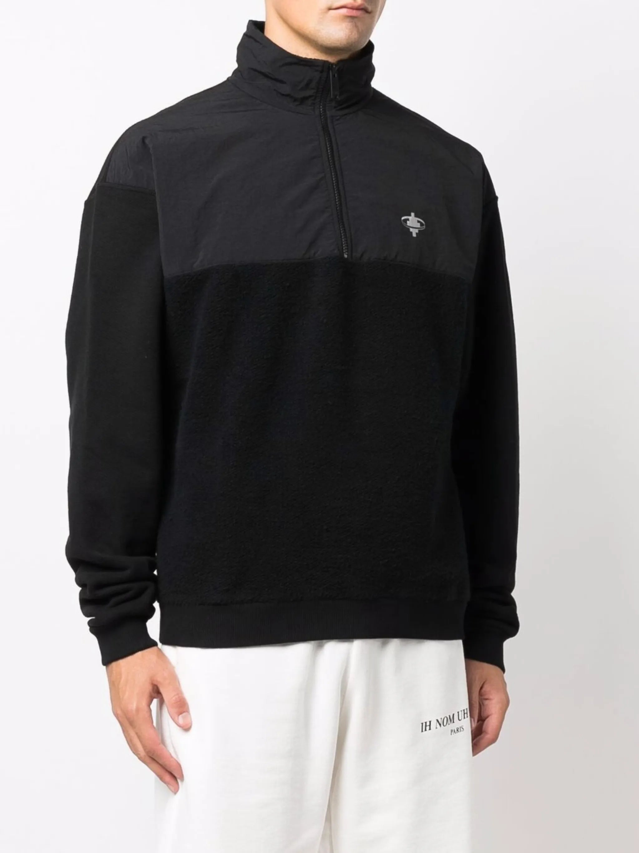 cross-motif panelled sweatshirt