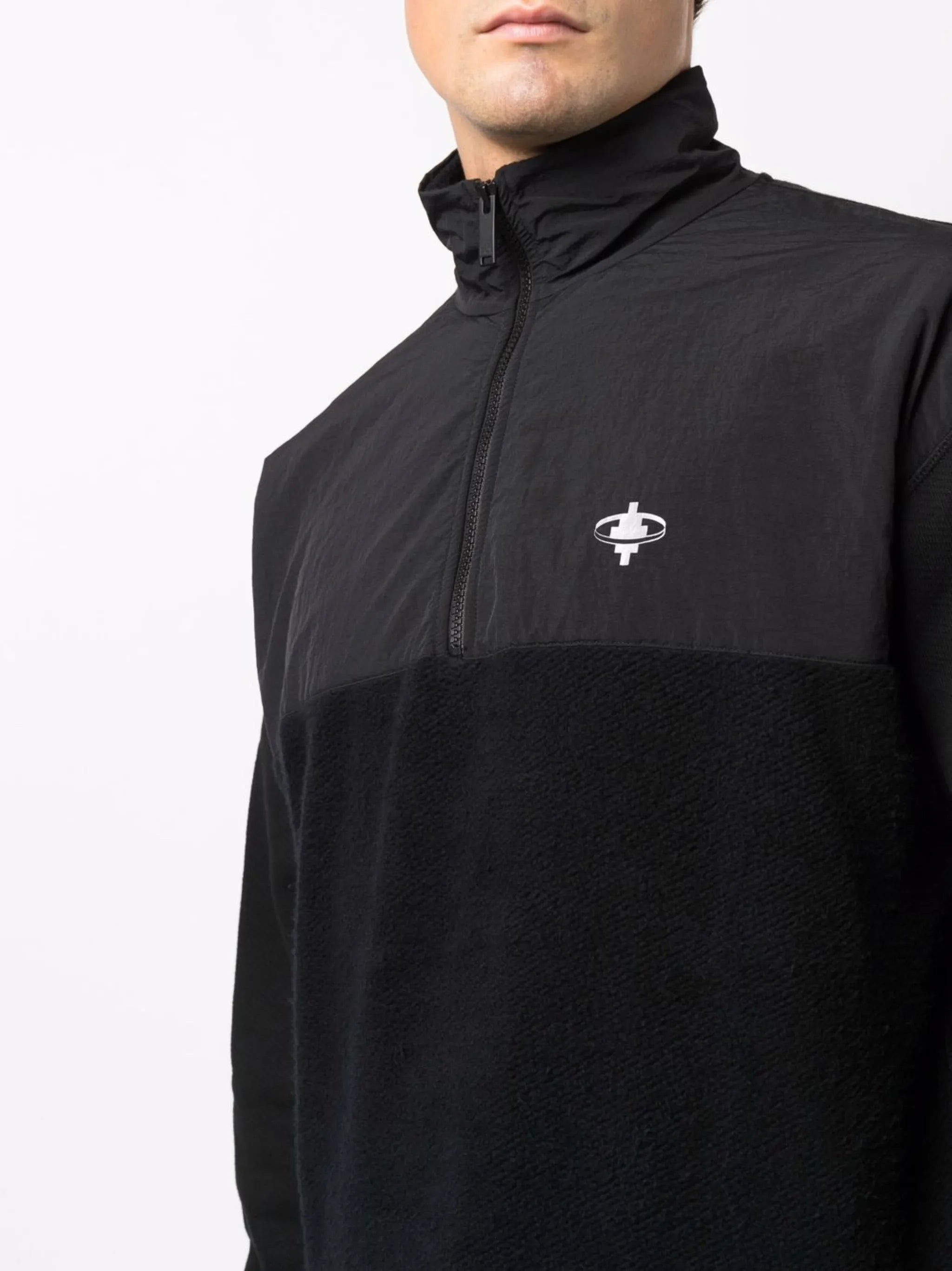 cross-motif panelled sweatshirt