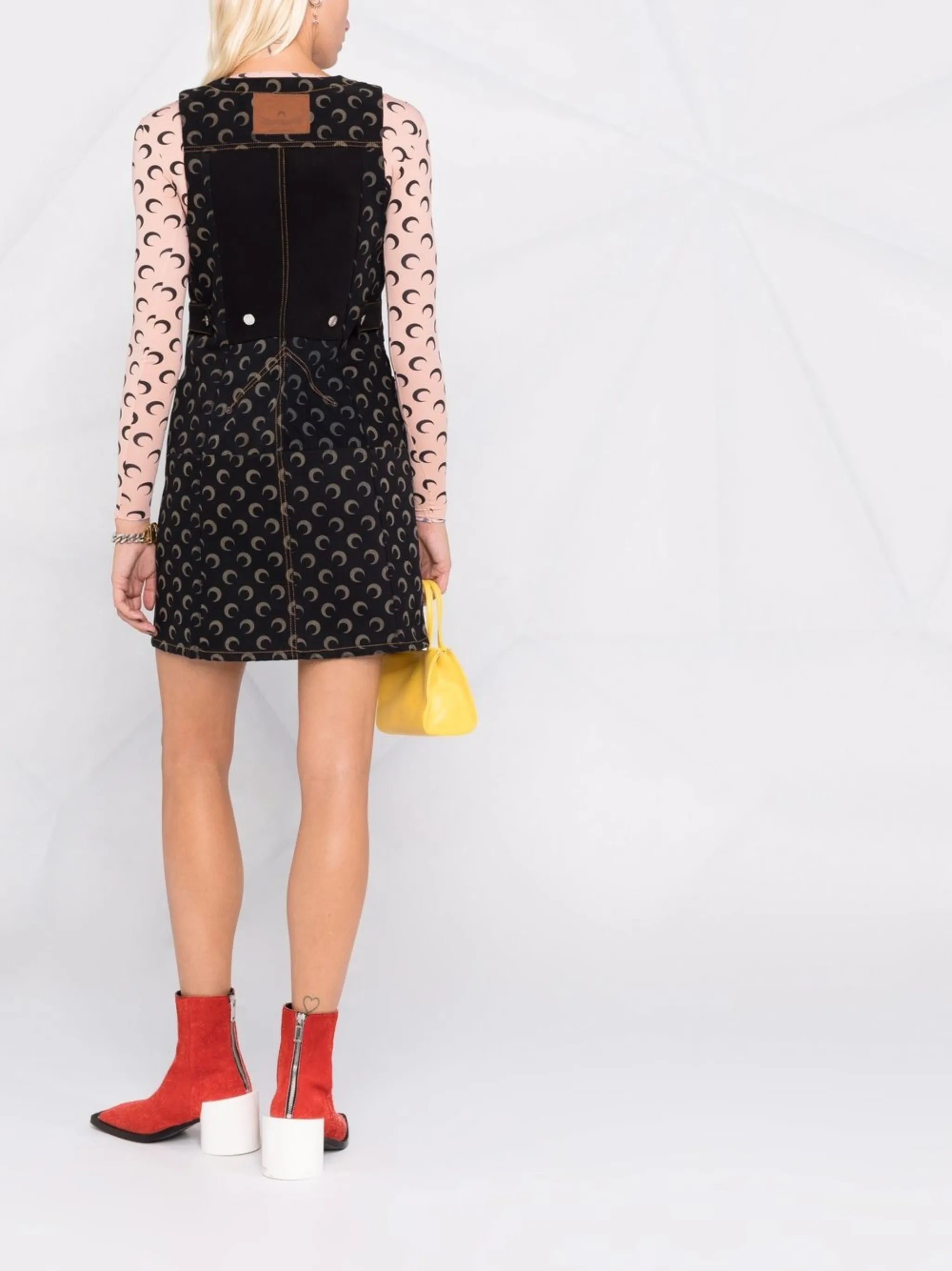 crescent moon denim minidress