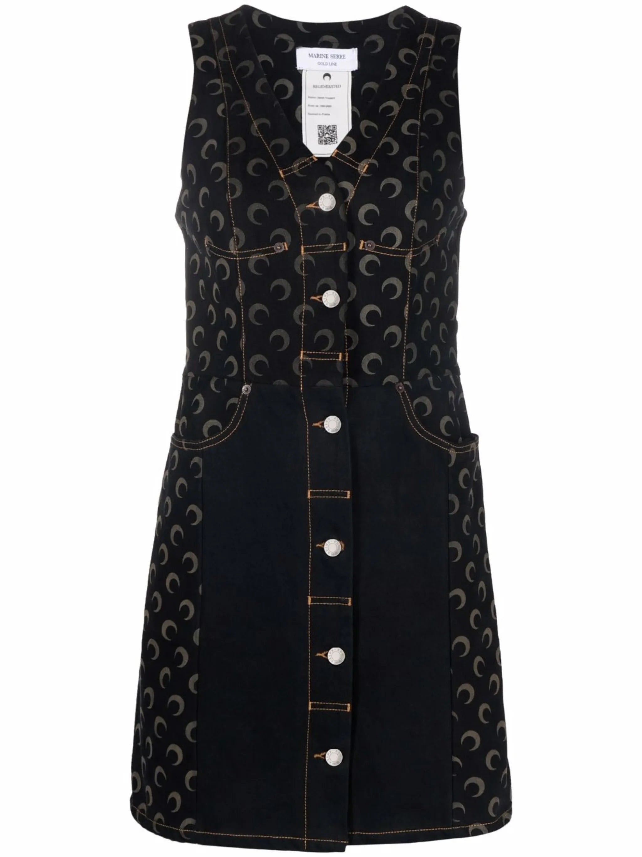 crescent moon denim minidress
