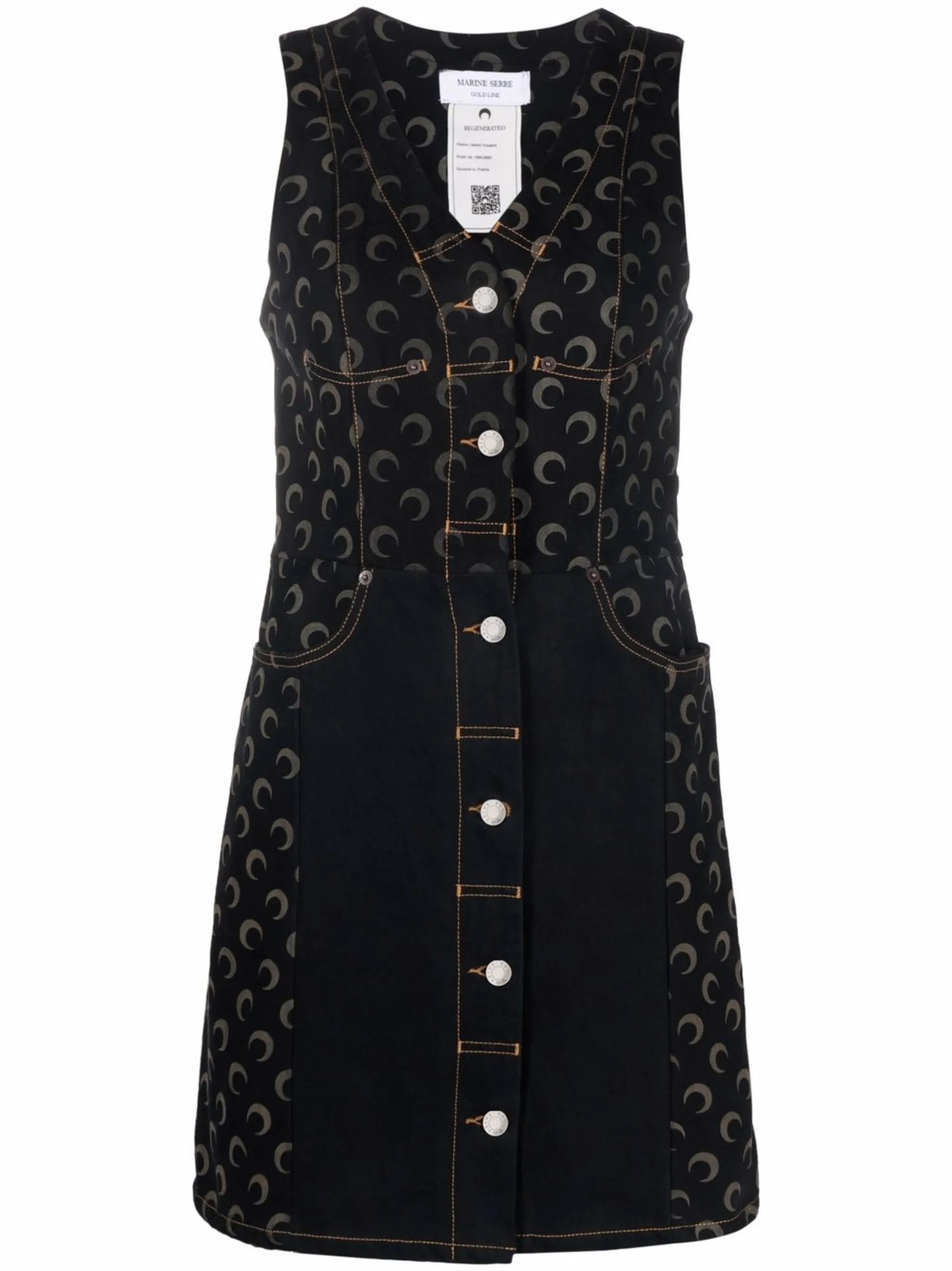 crescent moon denim minidress