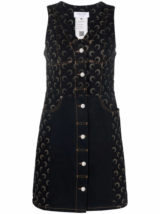 crescent moon denim minidress