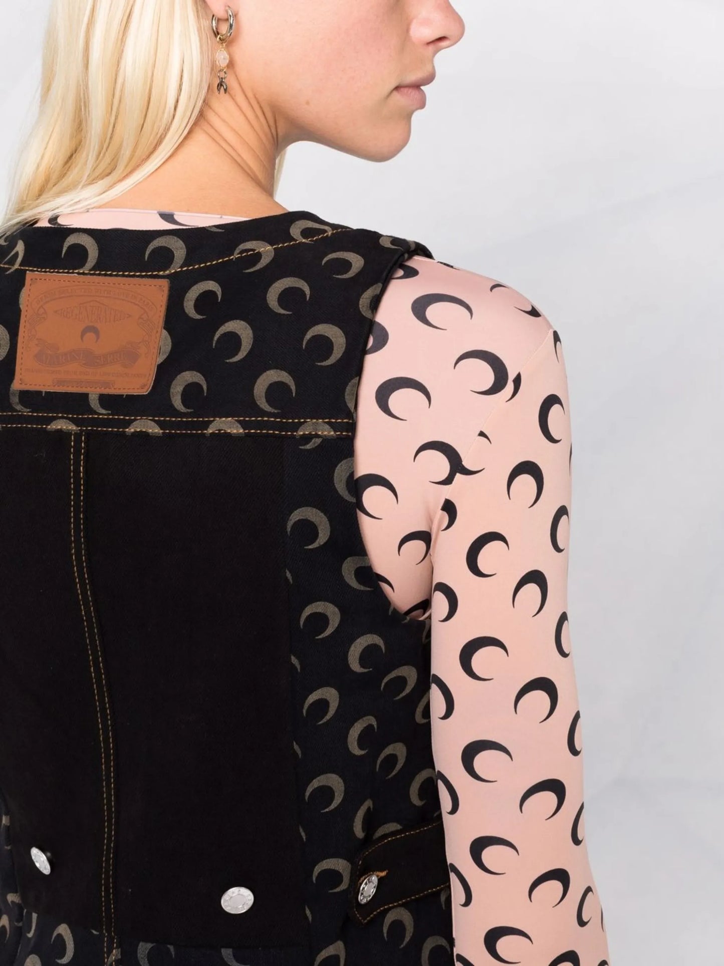 crescent moon denim minidress