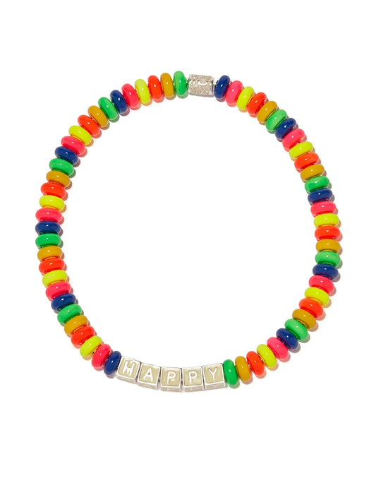 sterling silver Happy beaded necklace