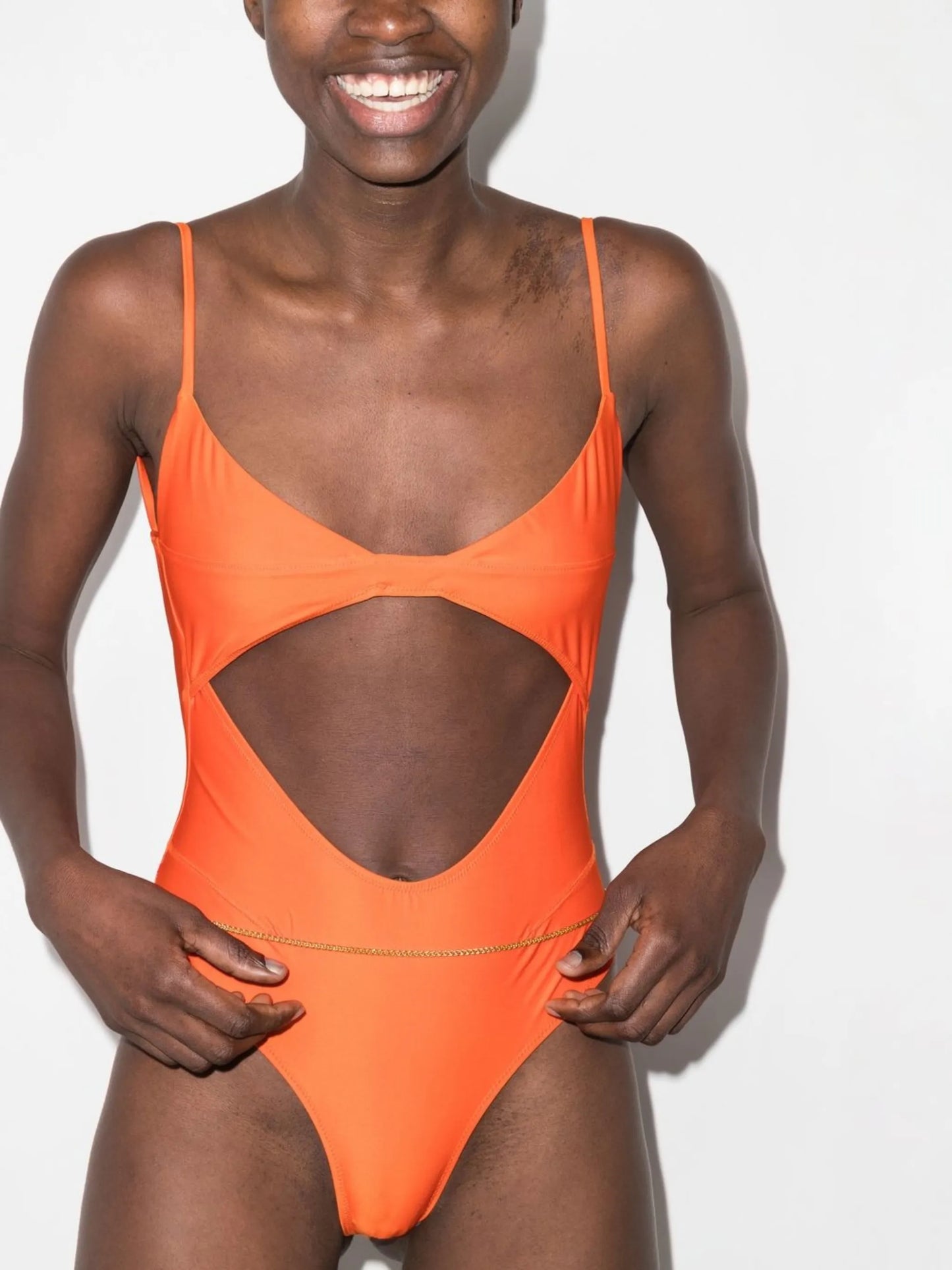 Aranja high-leg cut-out swimsuit