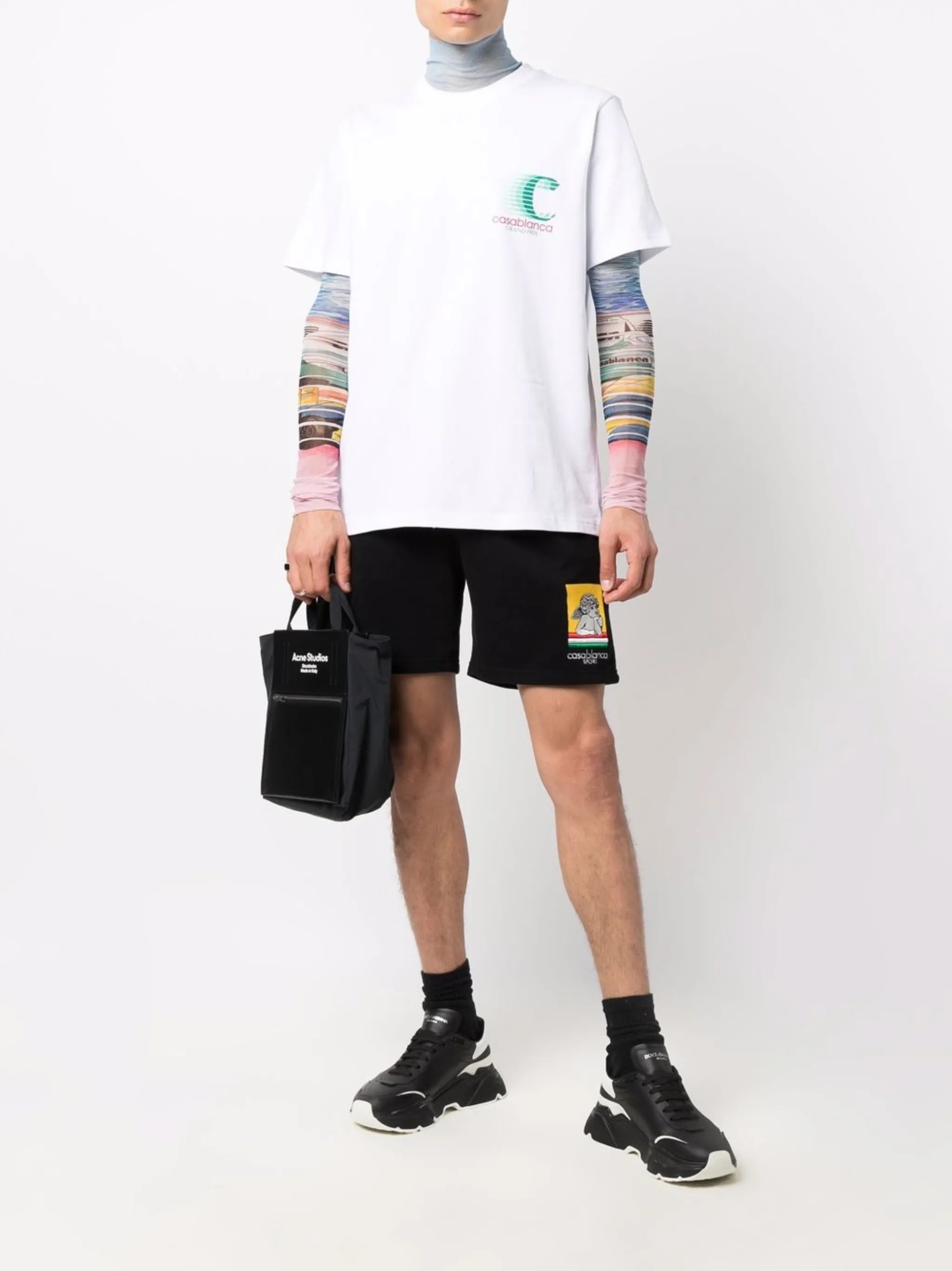 Racing Cherub logo-embroidered track shorts