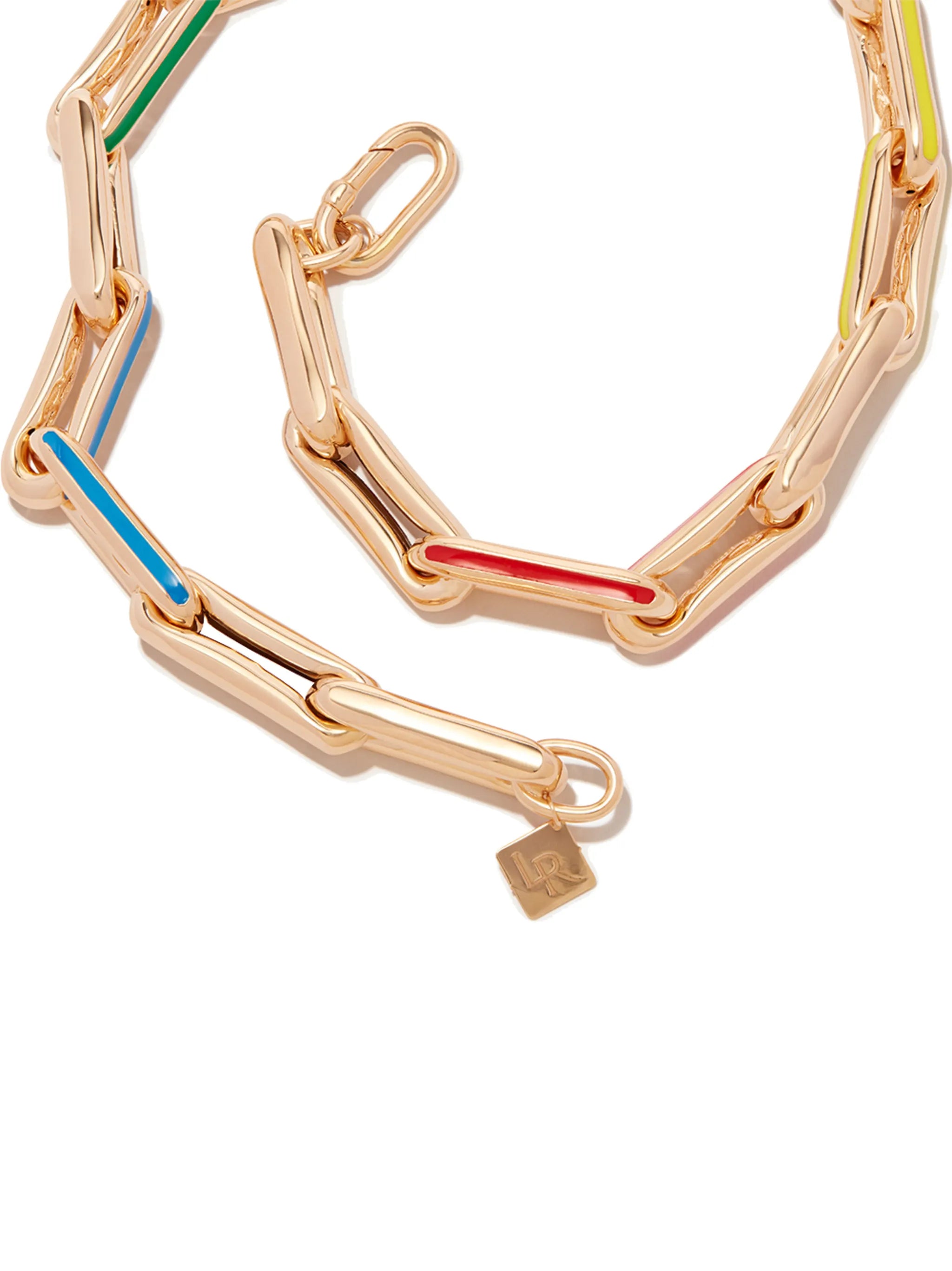 rainbow-effect link necklace