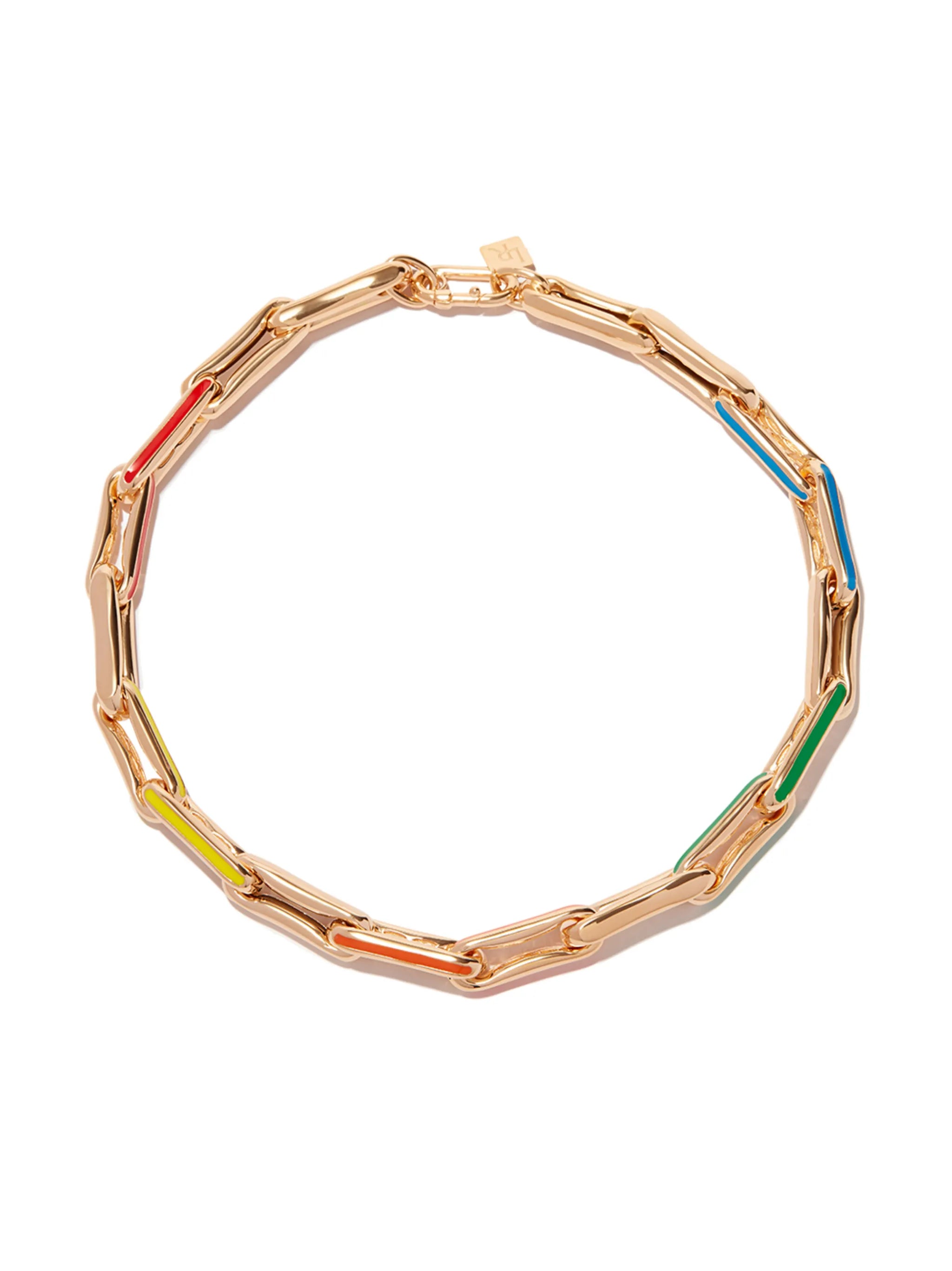 rainbow-effect link necklace