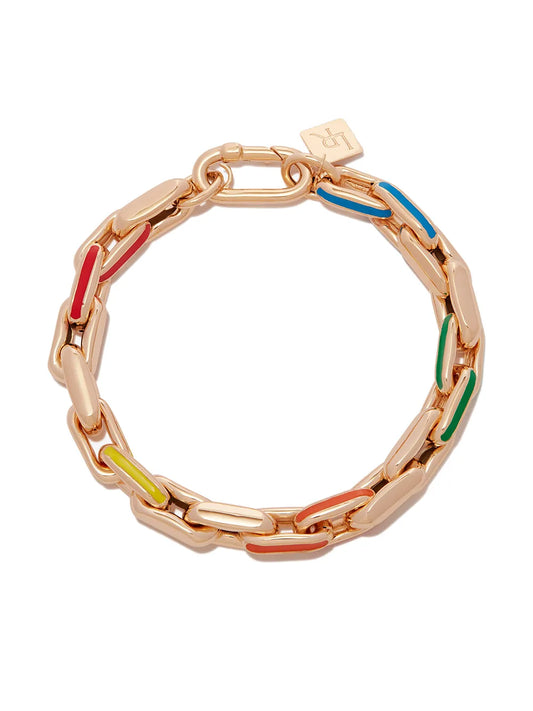 14kt yellow gold Rainbow enamel bracelet