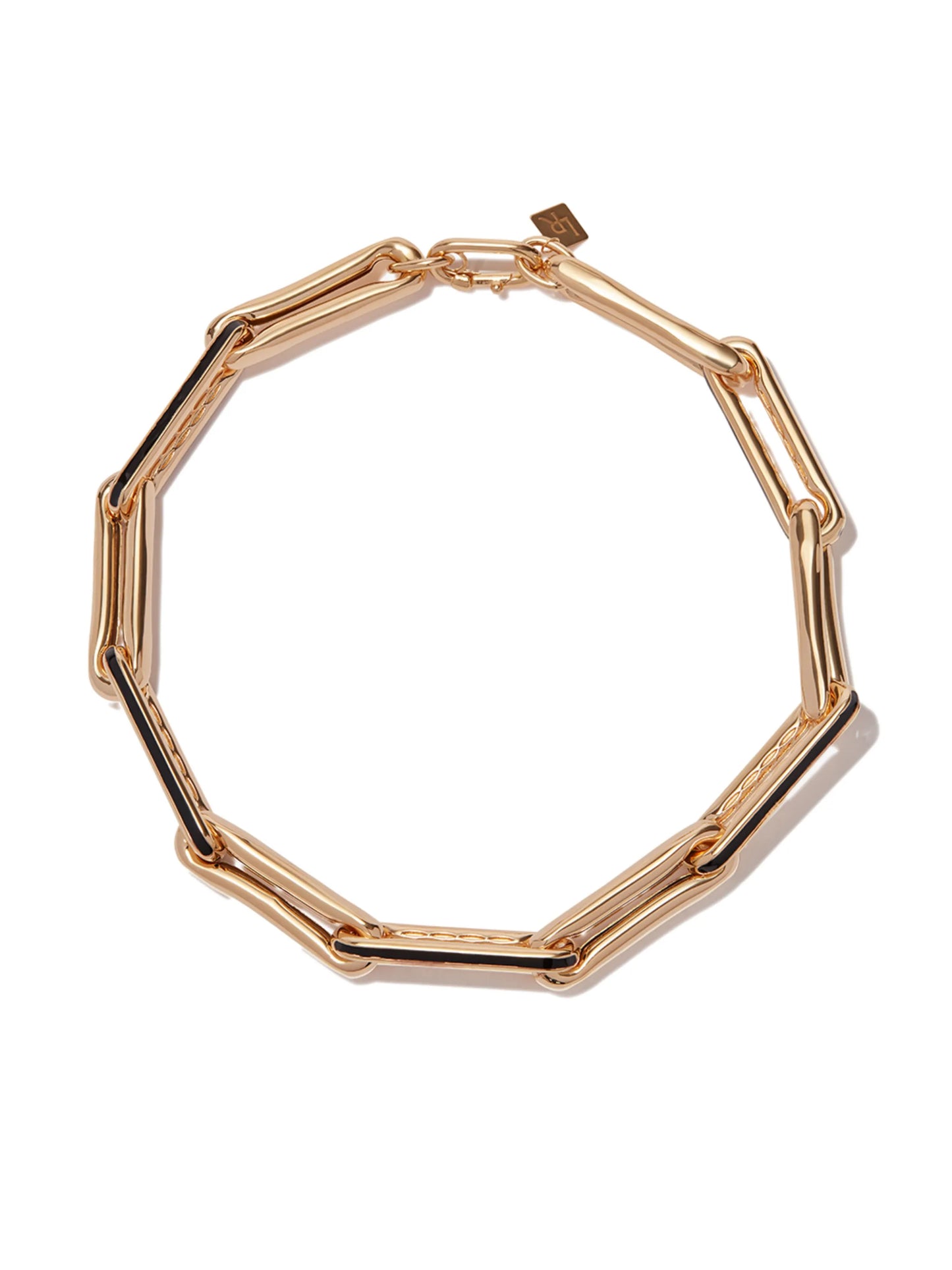 14kt yellow gold enamel necklace
