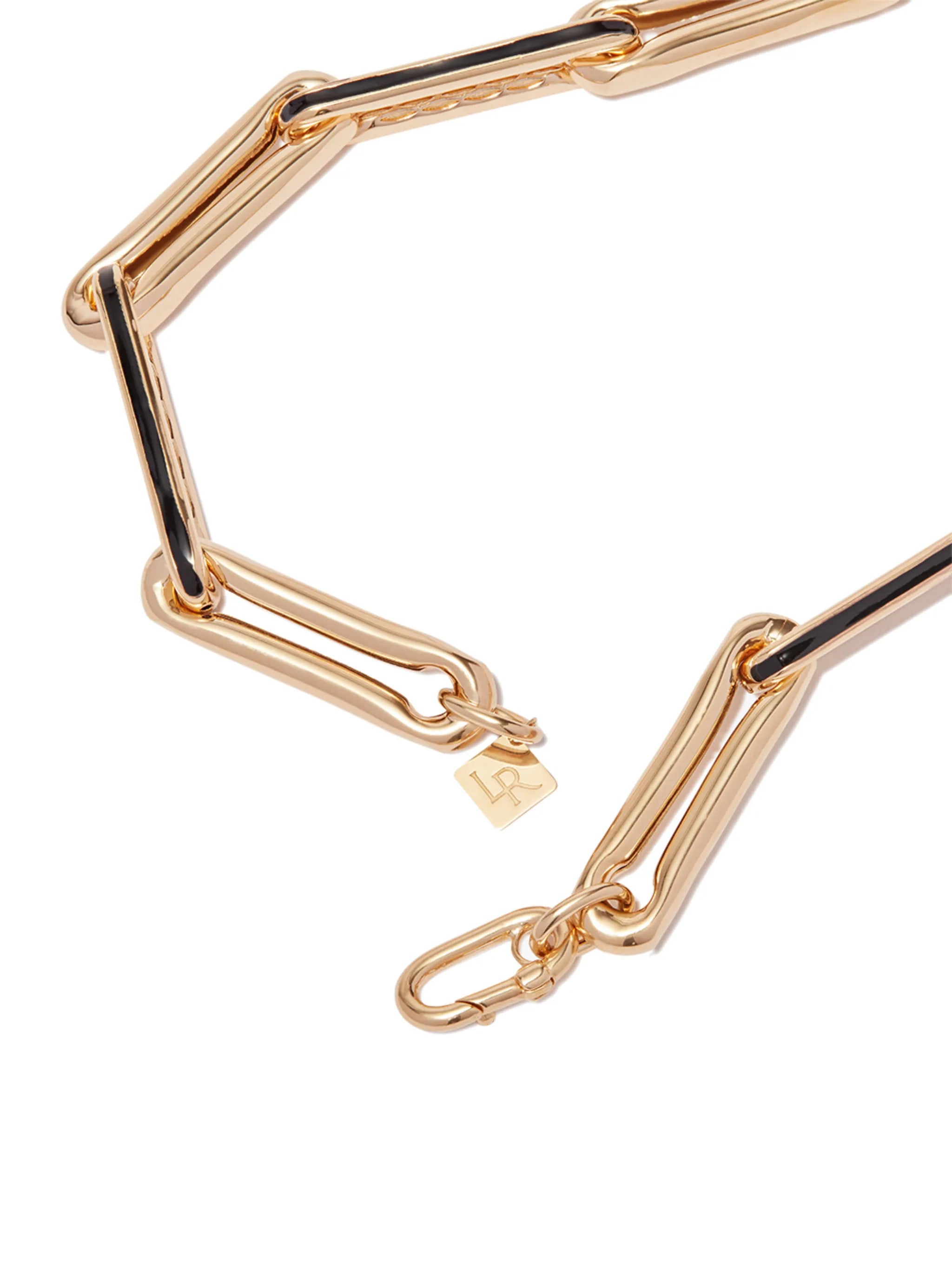 14kt yellow gold enamel necklace