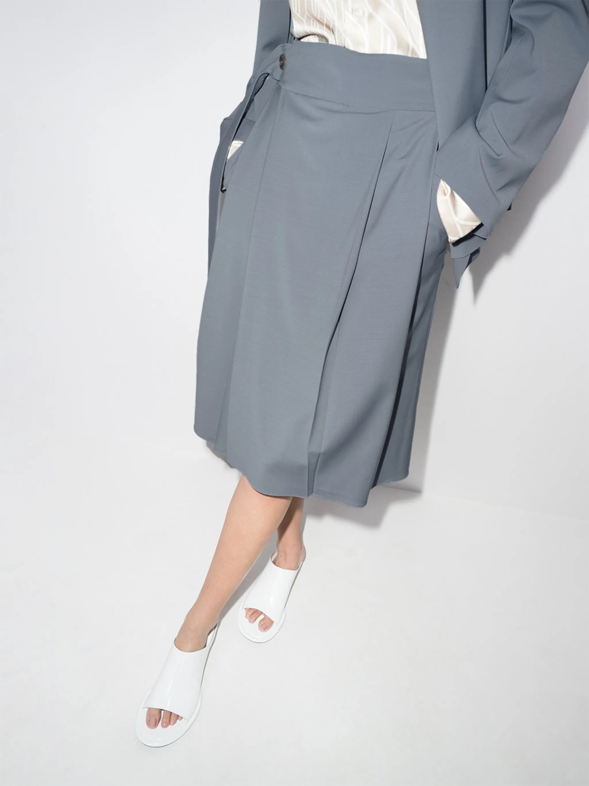 bermuda wrap-effect shorts