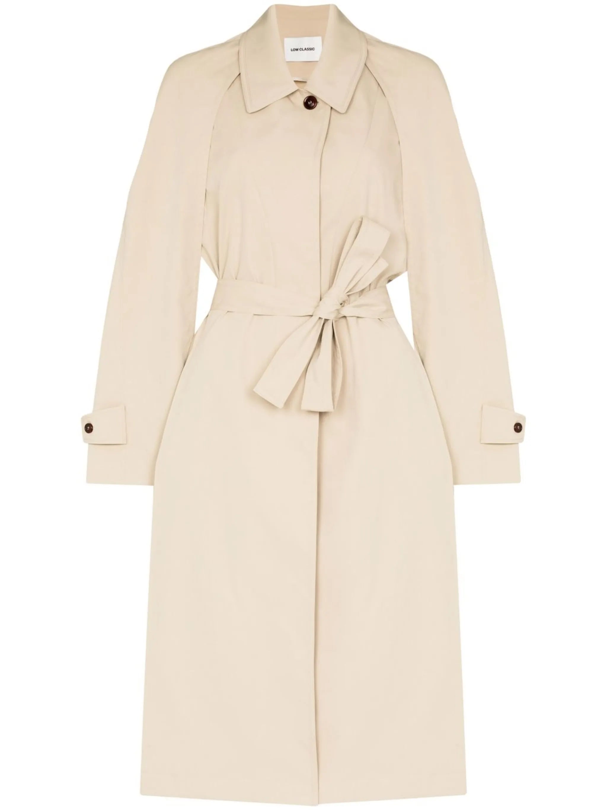 raglan-sleeve trench coat