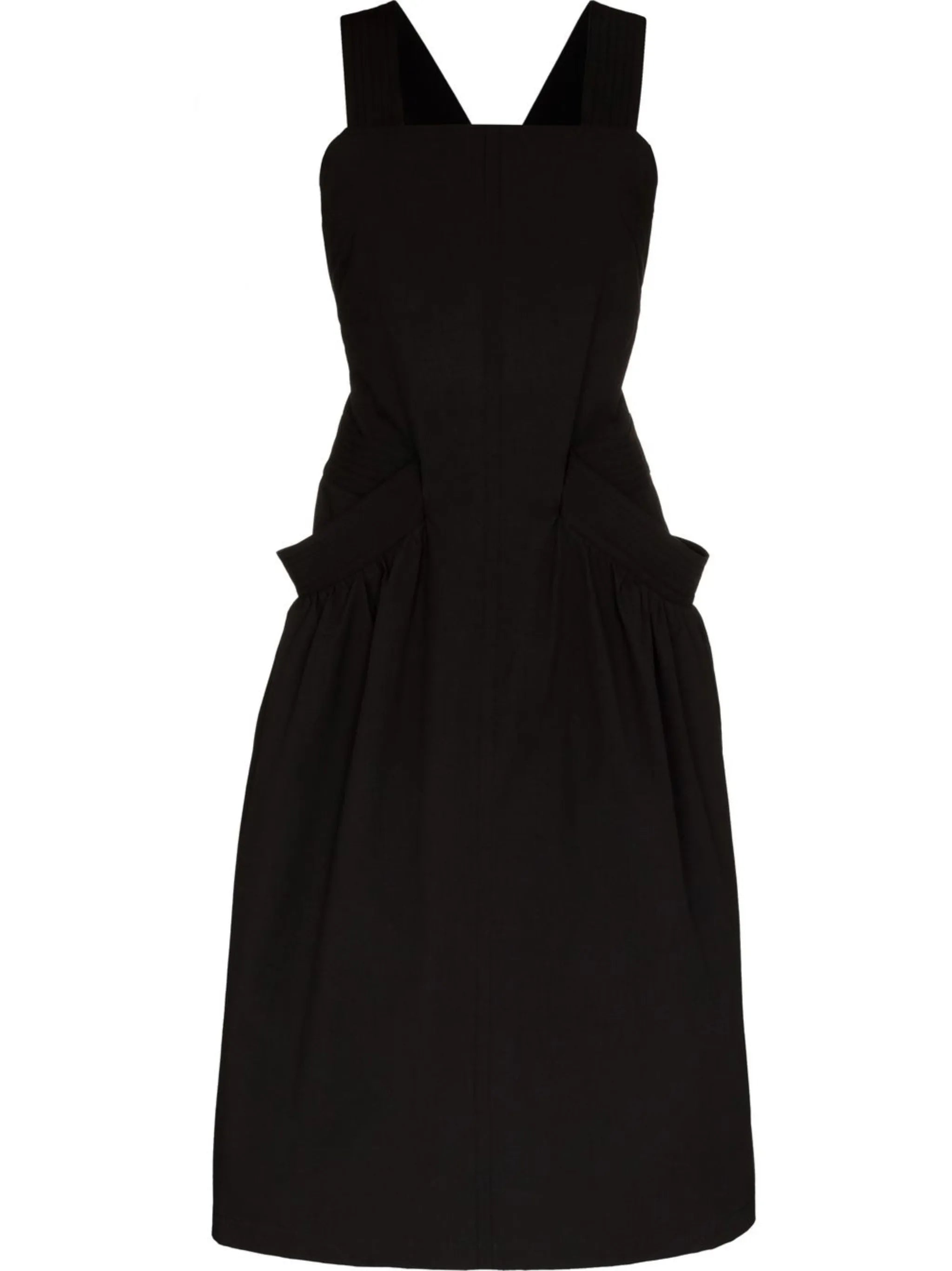cotton midi apron dress