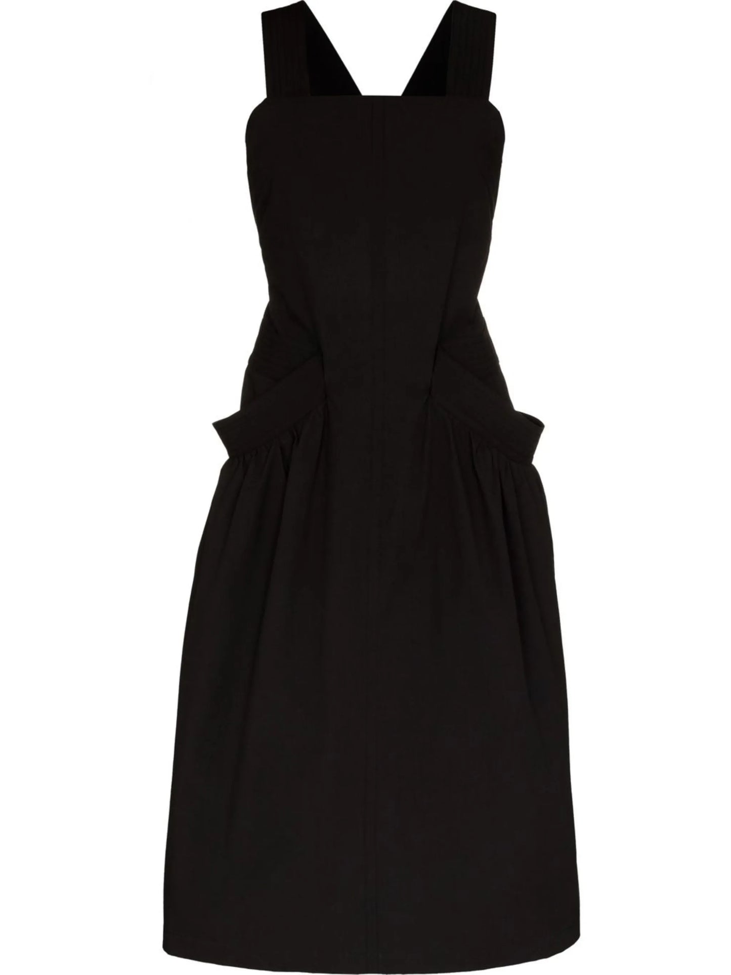 cotton midi apron dress