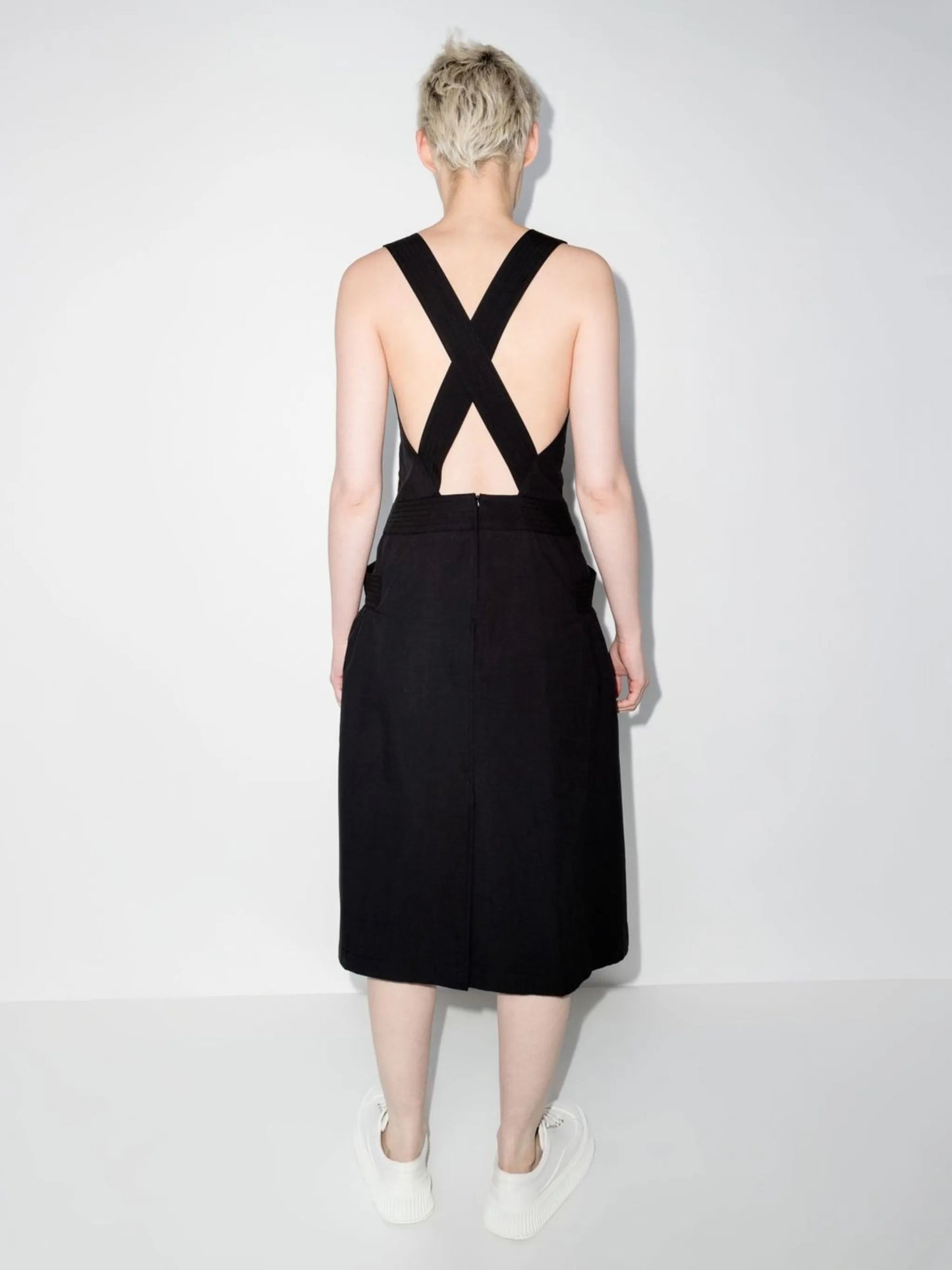 cotton midi apron dress