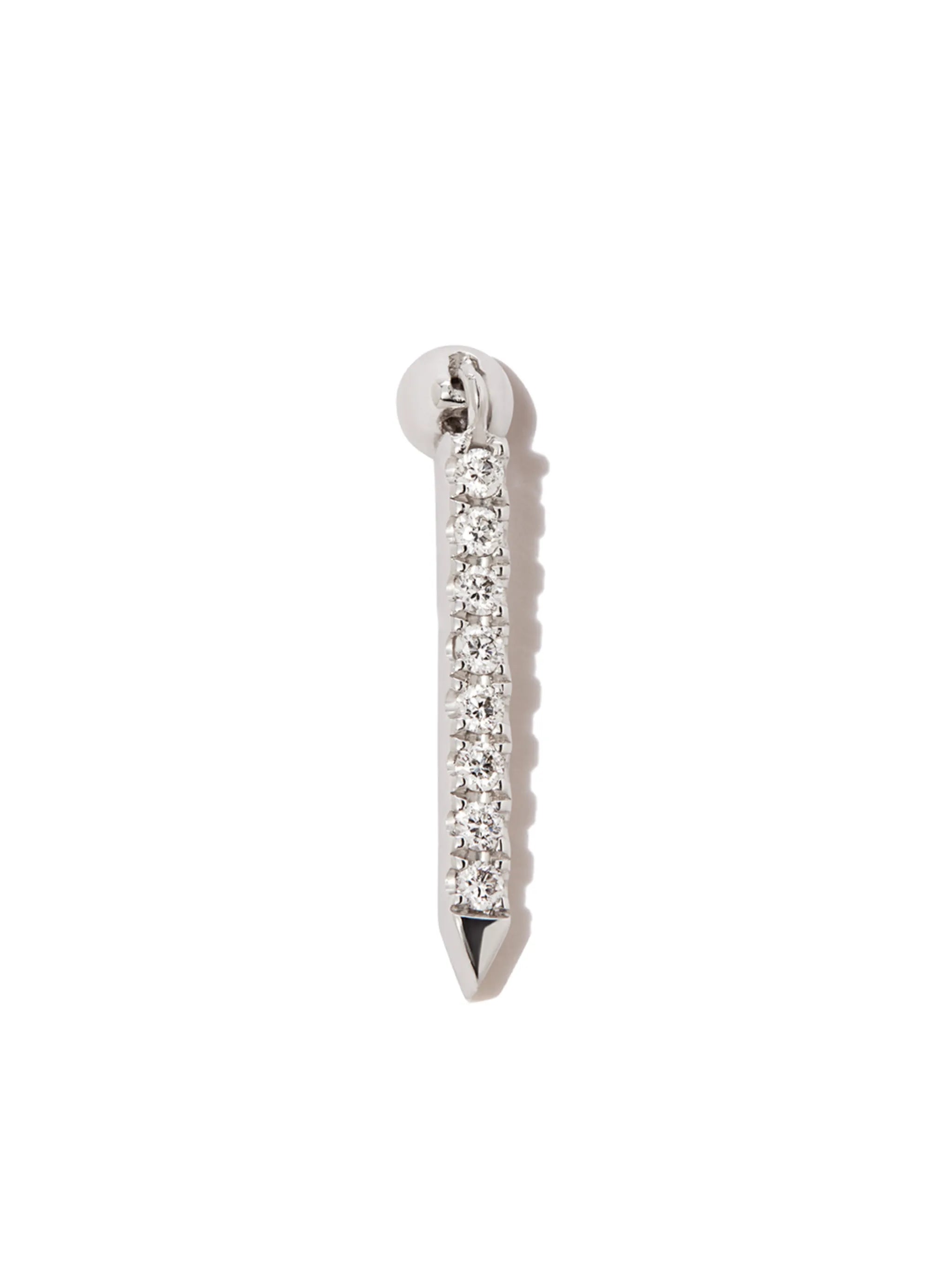 18kt white gold Eternity Bar diamond single earring