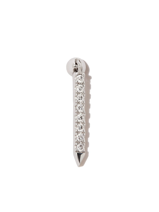 18kt white gold Eternity Bar diamond single earring