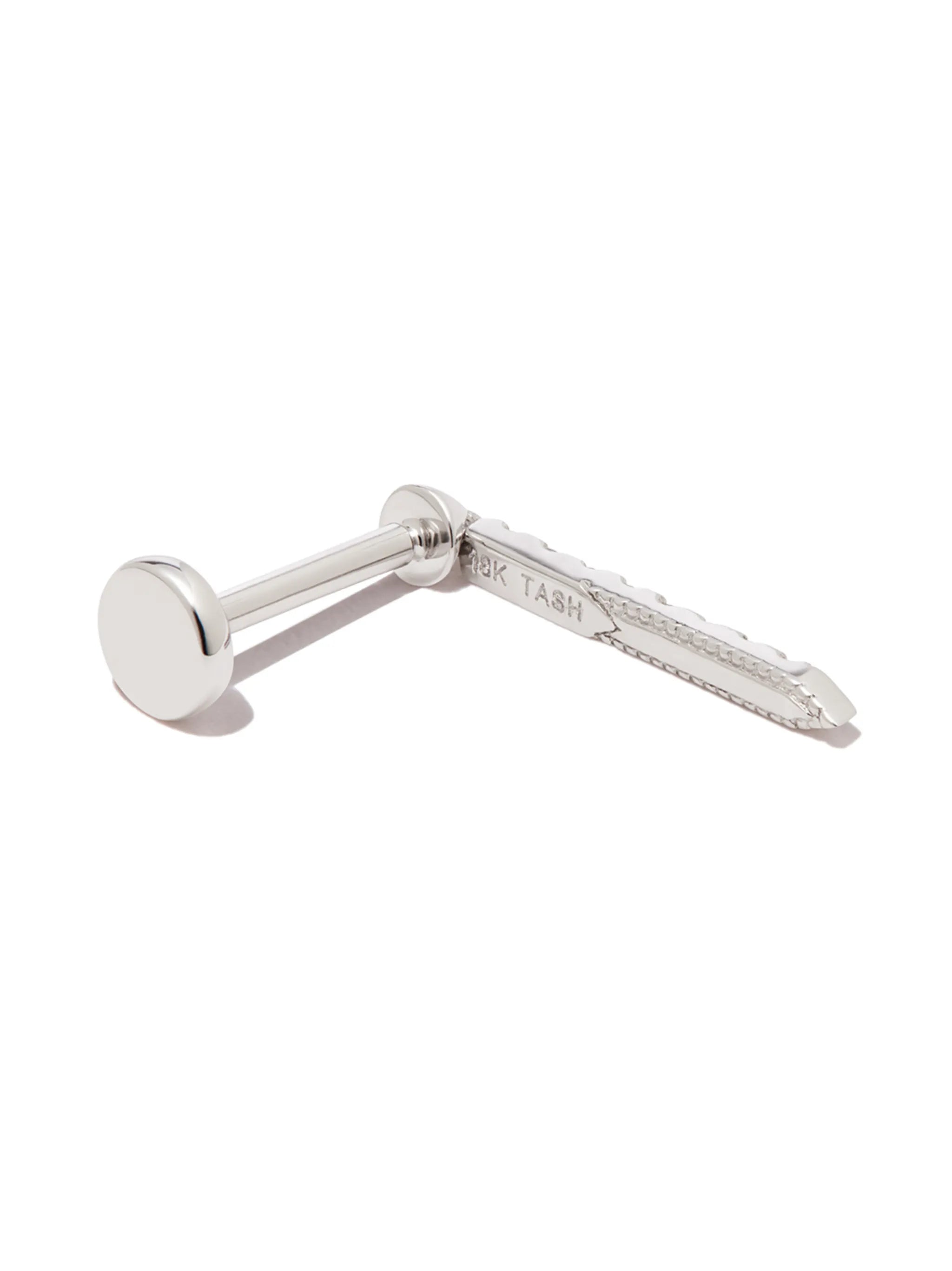 18kt white gold Eternity Bar diamond single earring