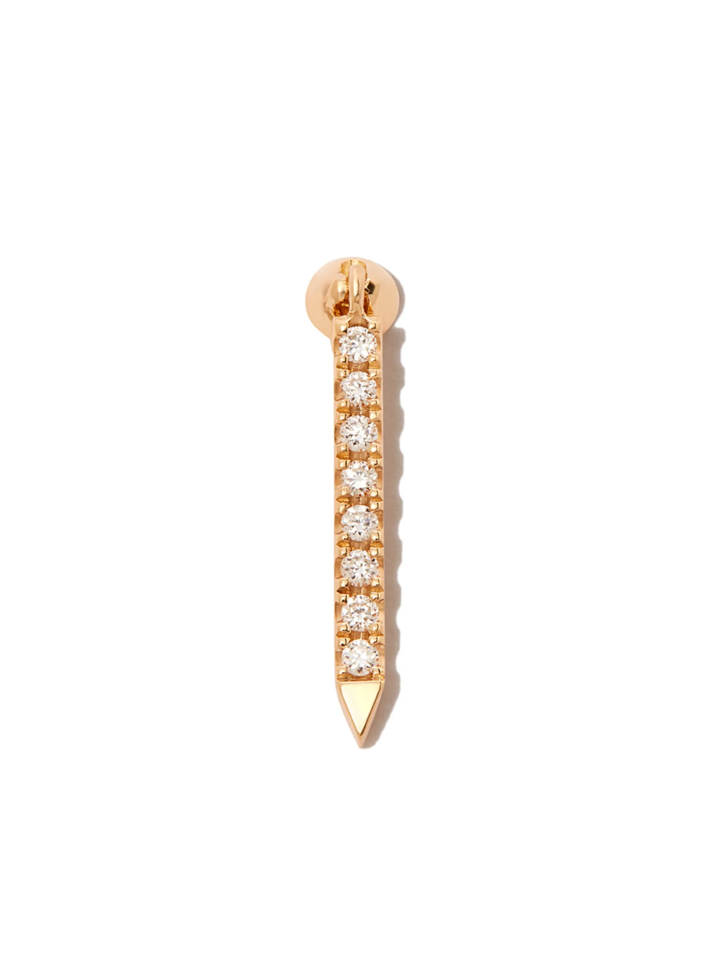 18kt yellow gold Eternity Bar diamond single earring