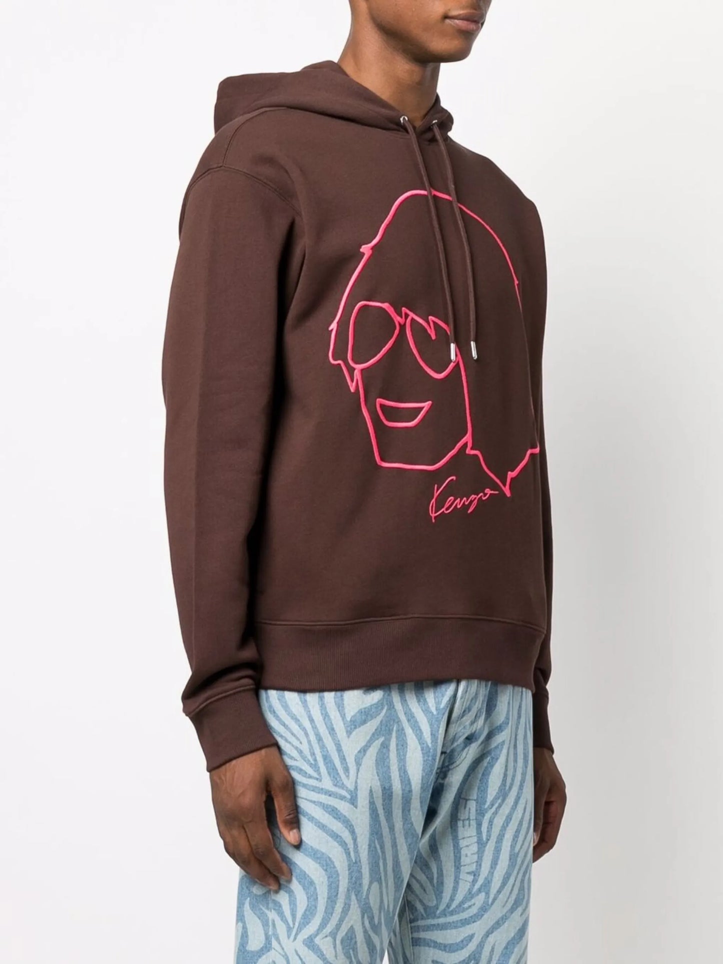 sketch-embroidery cotton hoodie