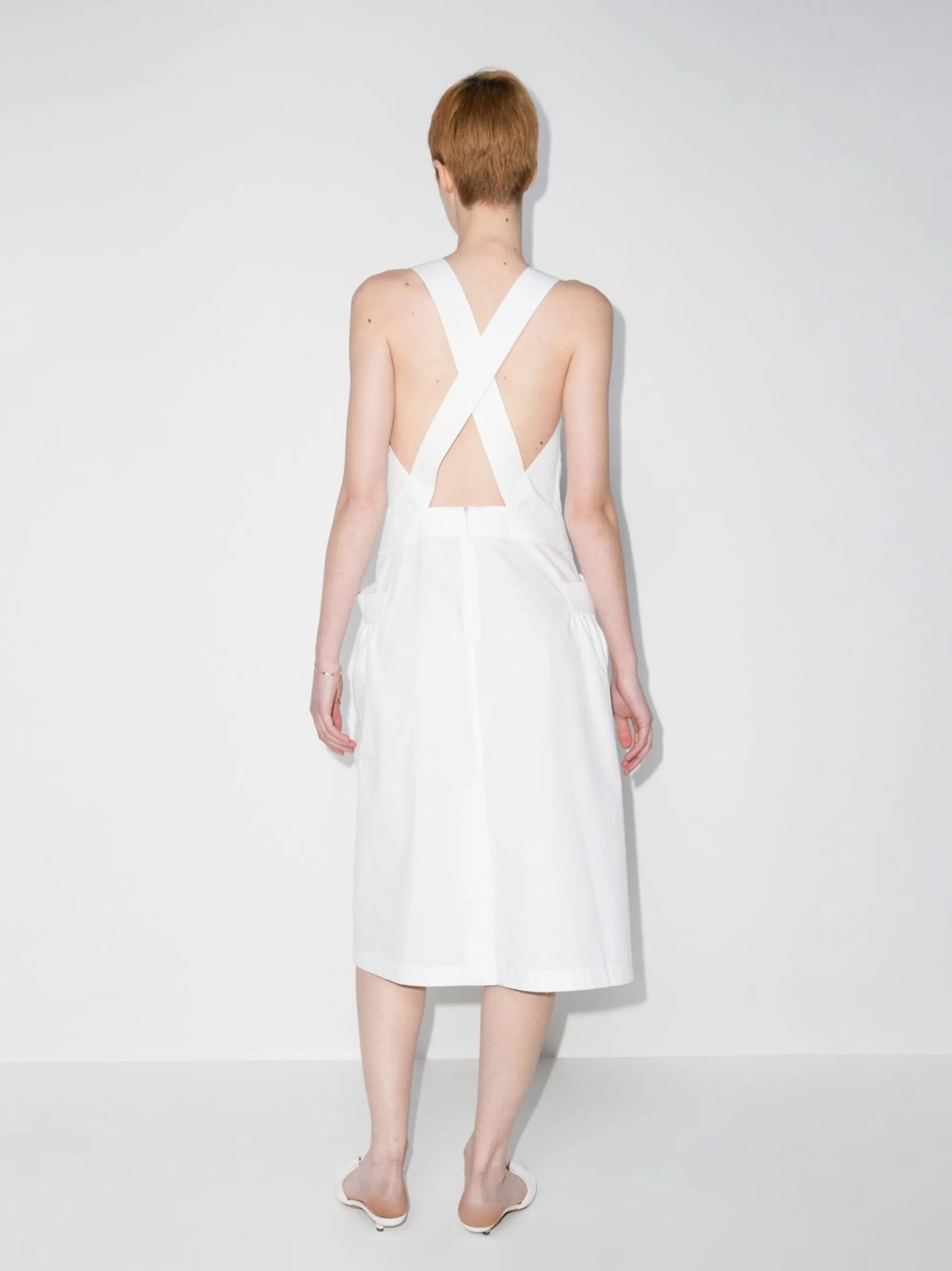 apron-style midi dress