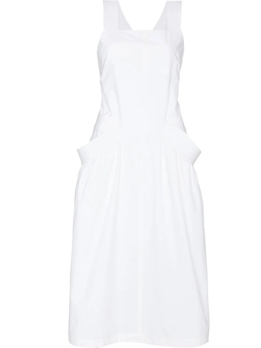 apron-style midi dress