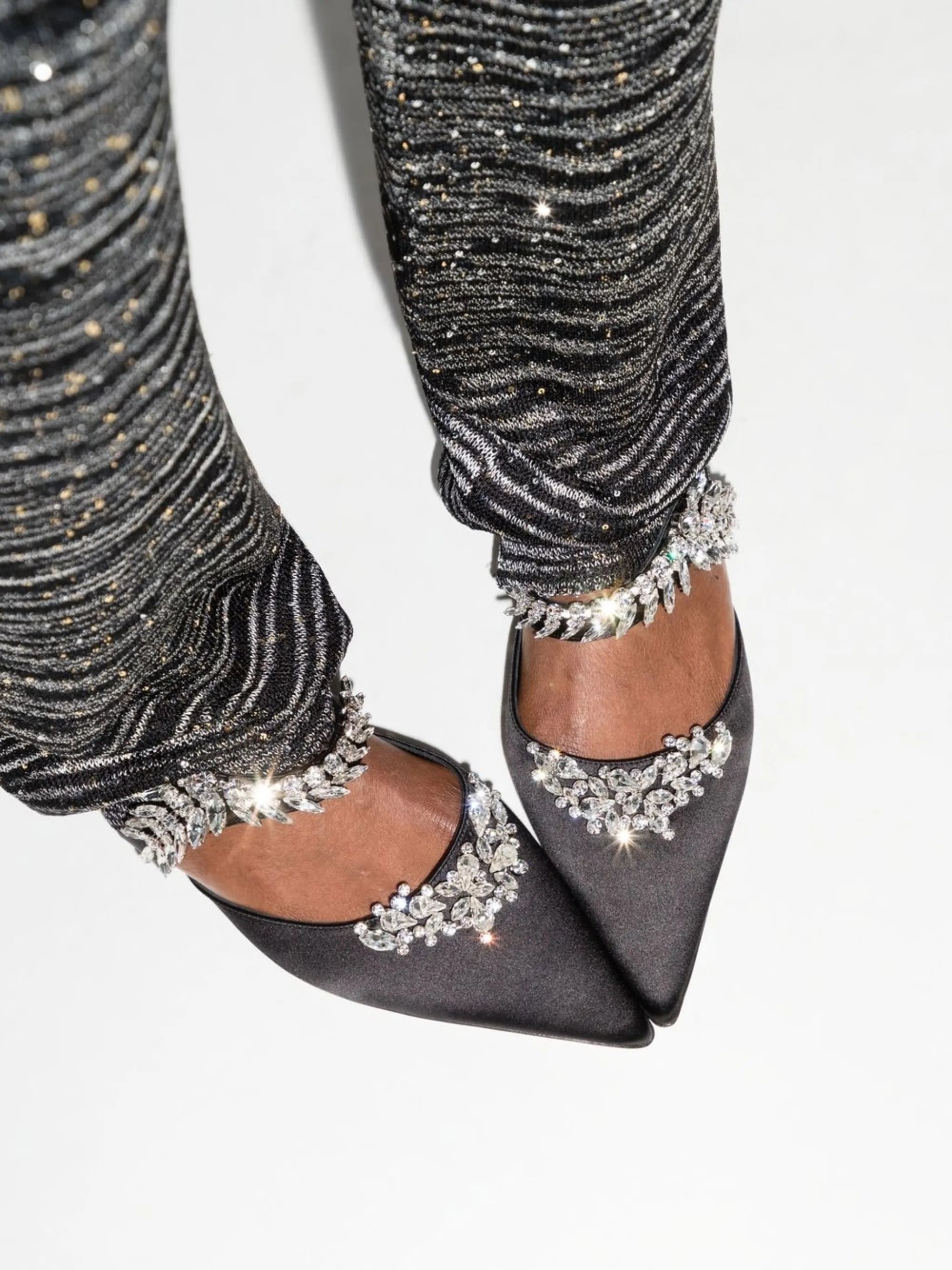 Lurum crystal-embellished mules
