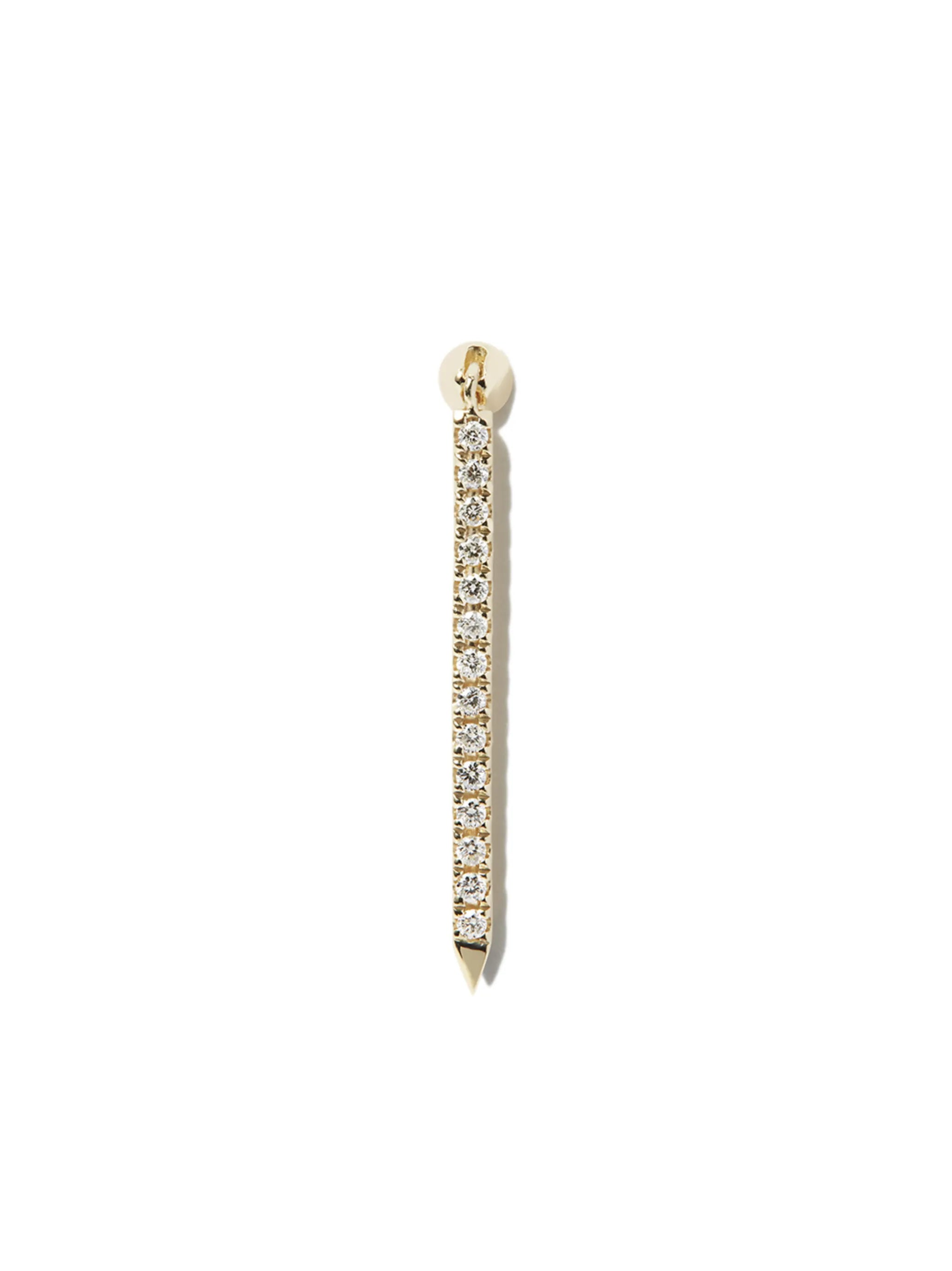 18kt yellow gold Eternity Bar diamond earring