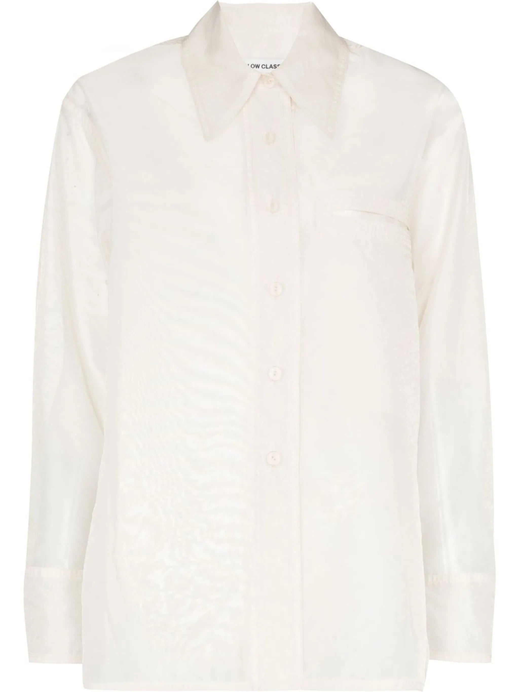 long-sleeved semi-sheer shirt