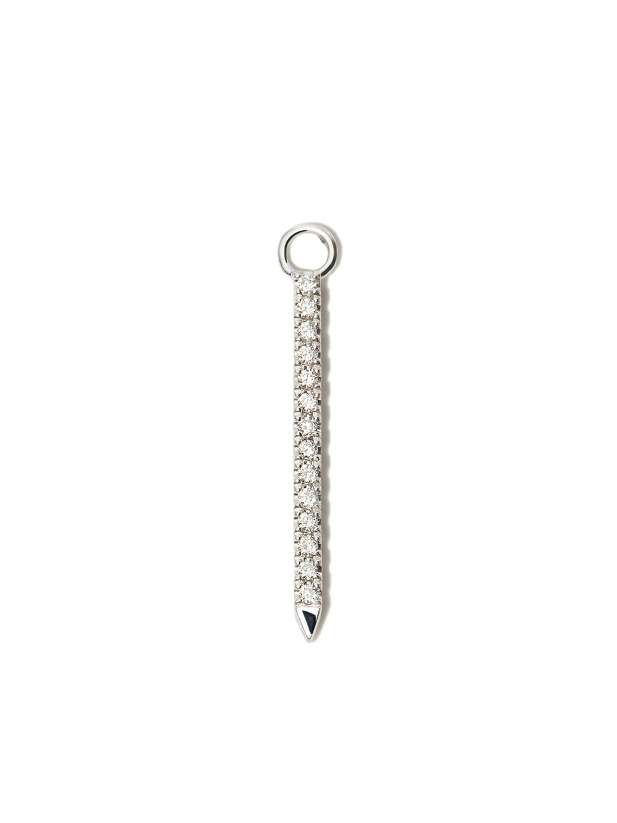 18kt white gold Eternity Bar sapphire and diamond charm