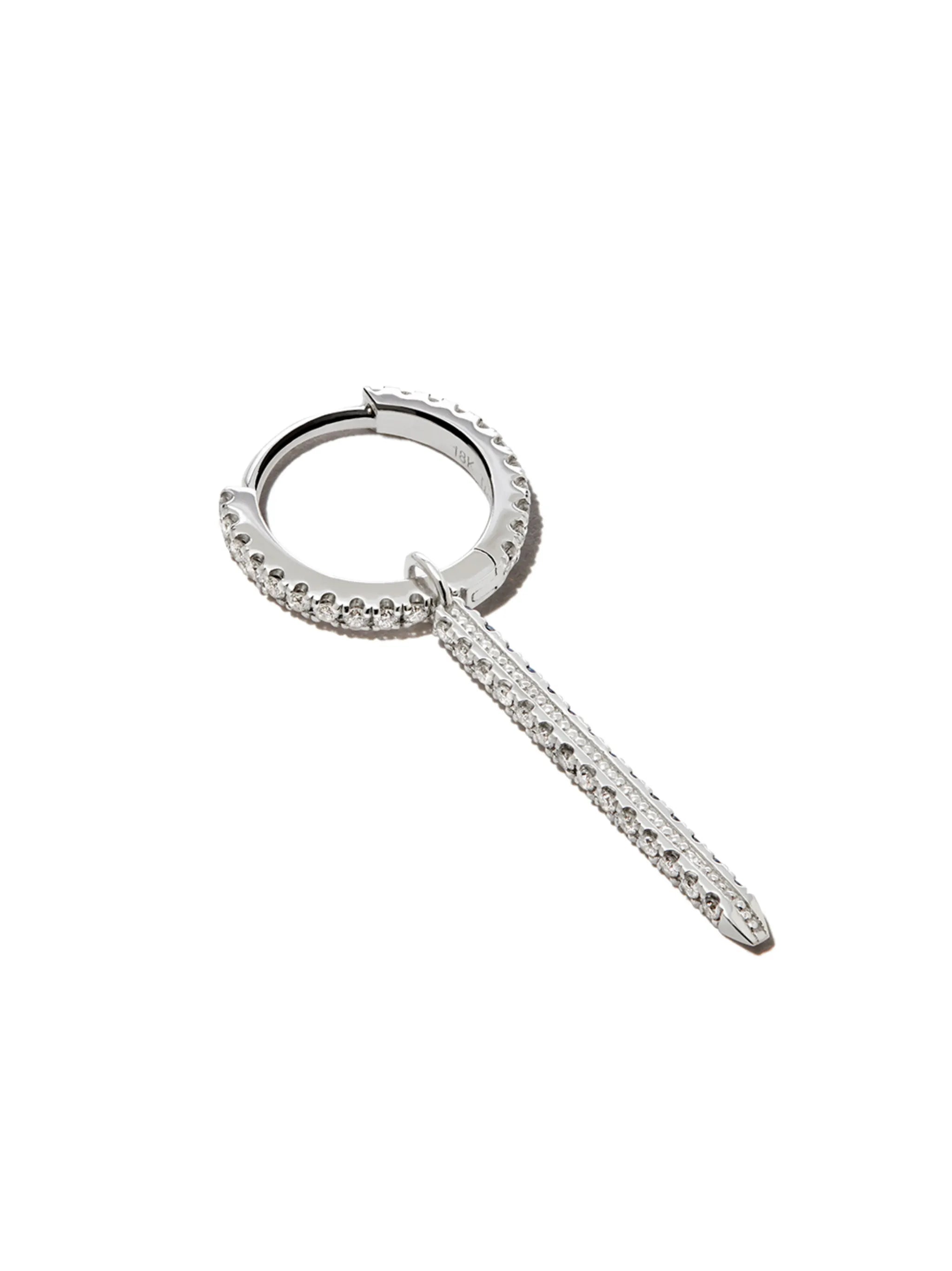 18kt white gold Eternity Bar sapphire and diamond charm