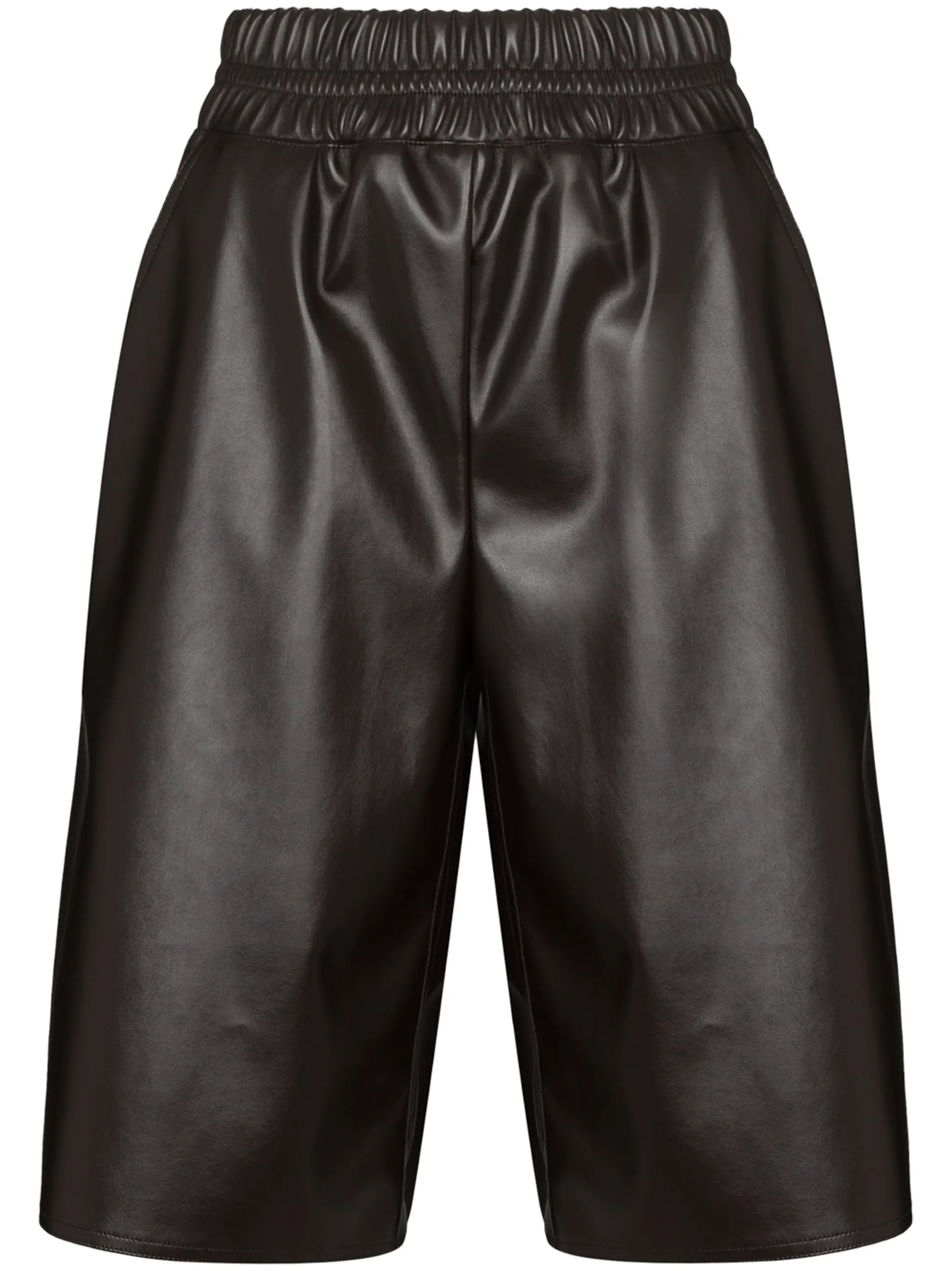 artificial leather Bermuda shorts
