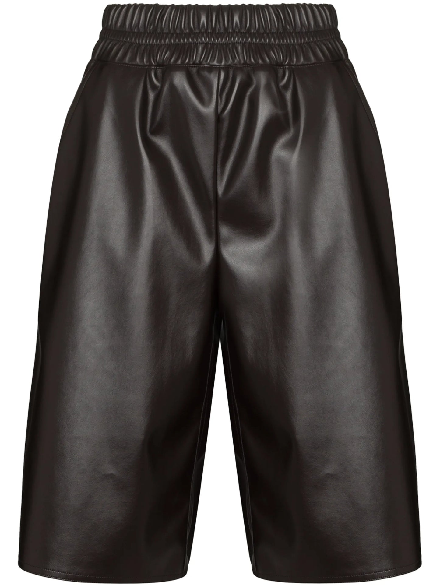 artificial leather Bermuda shorts