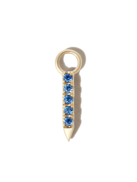 18kt yellow gold Eternity Bar diamond and sapphire charm