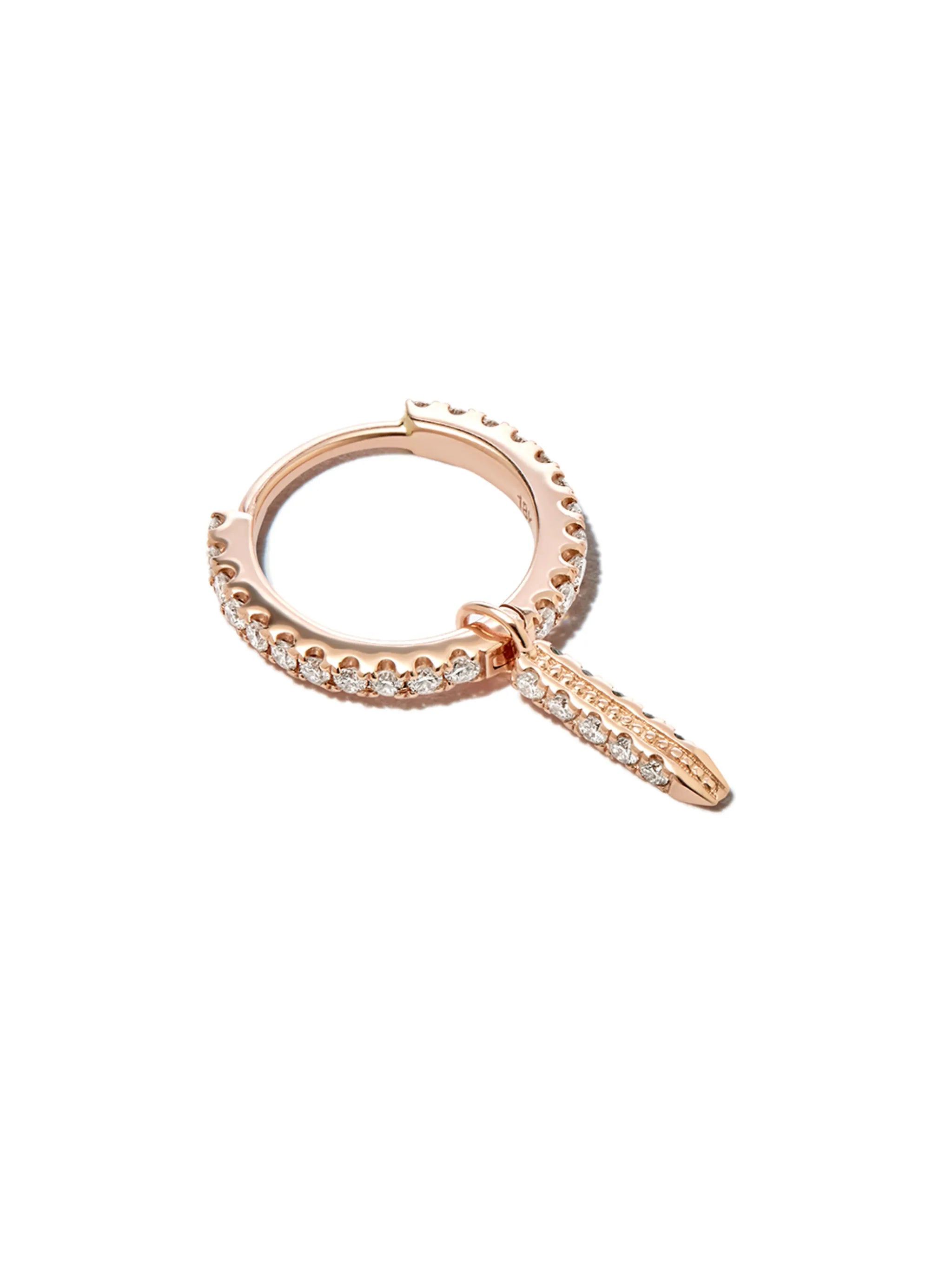 18kt rose gold Eternity Bar diamond charm