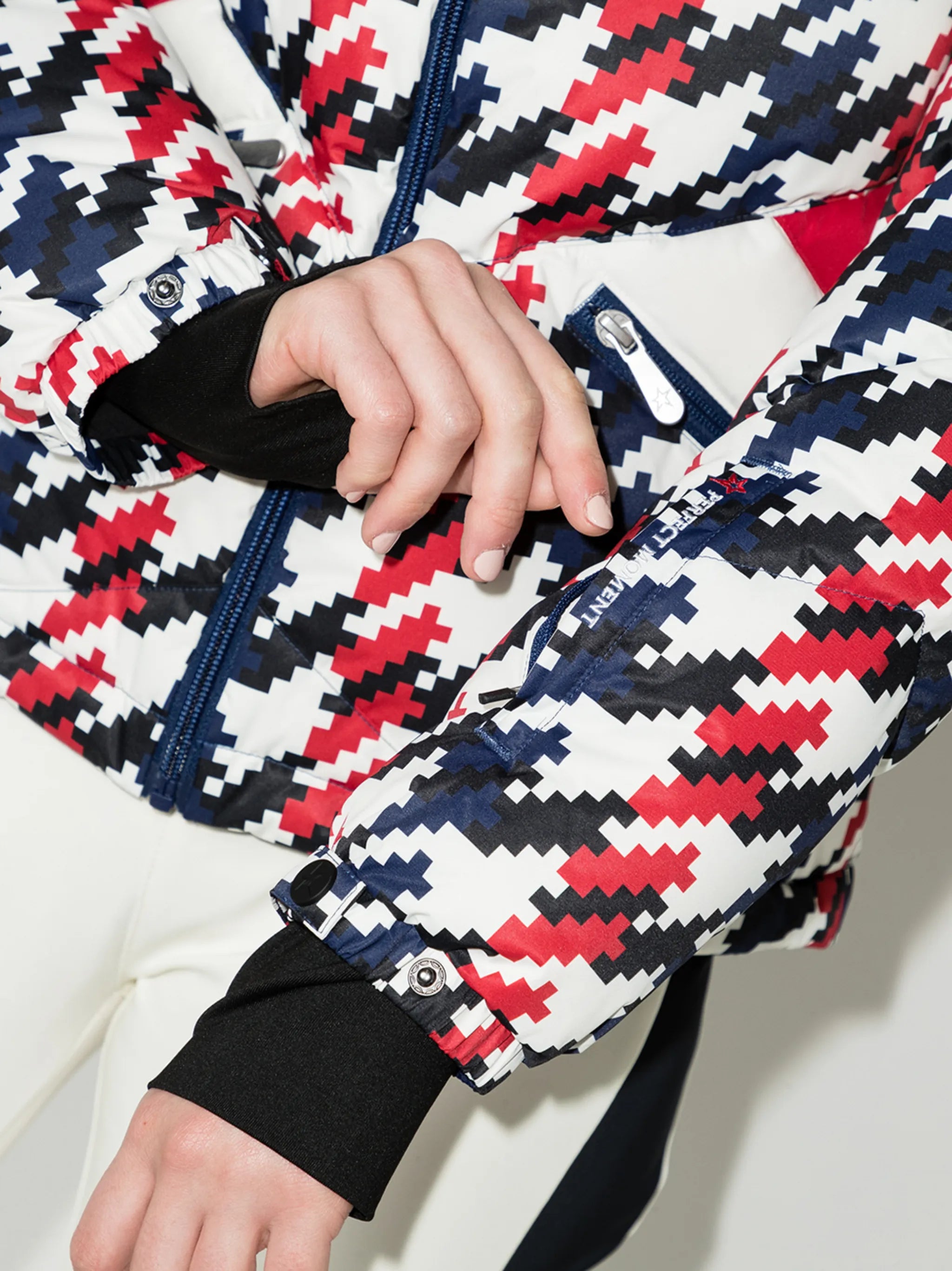 Apres Duvet houndstooth puffer jacket