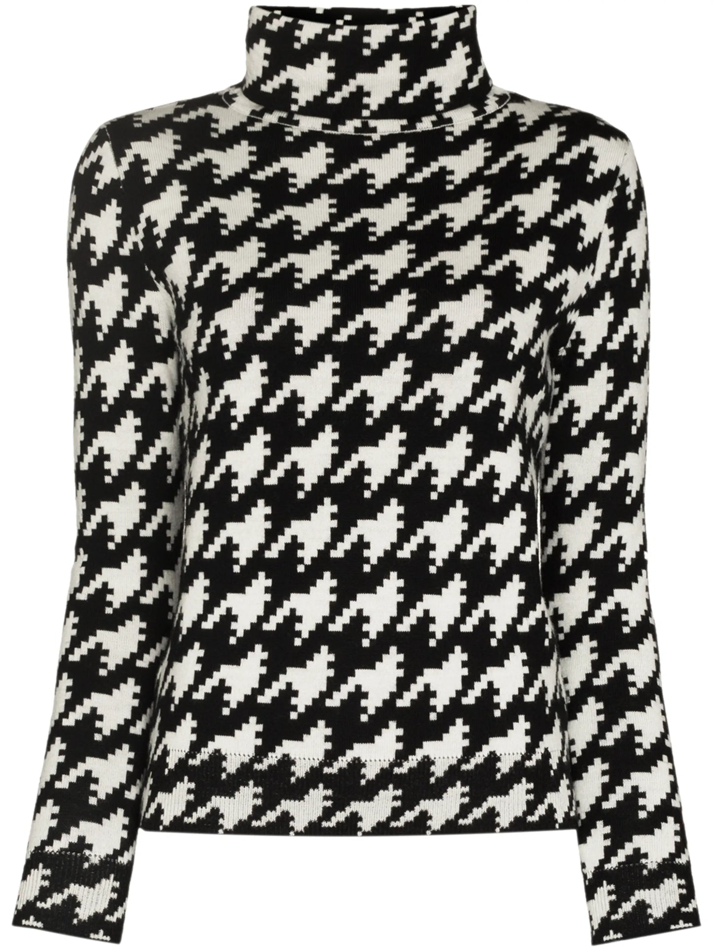 houndstooth pattern turtleneck jumper