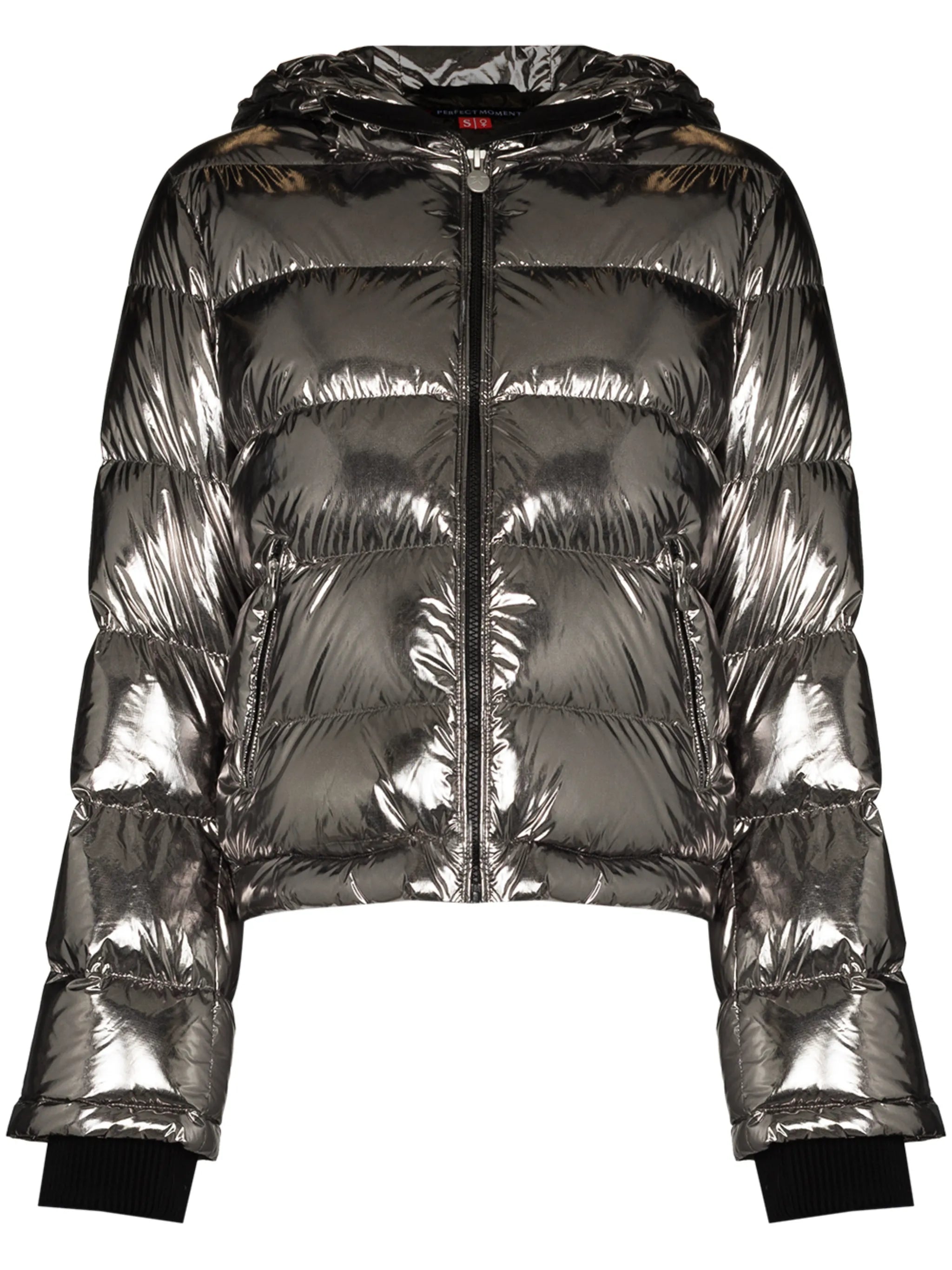 Polar metallic-effect -print ski jacket