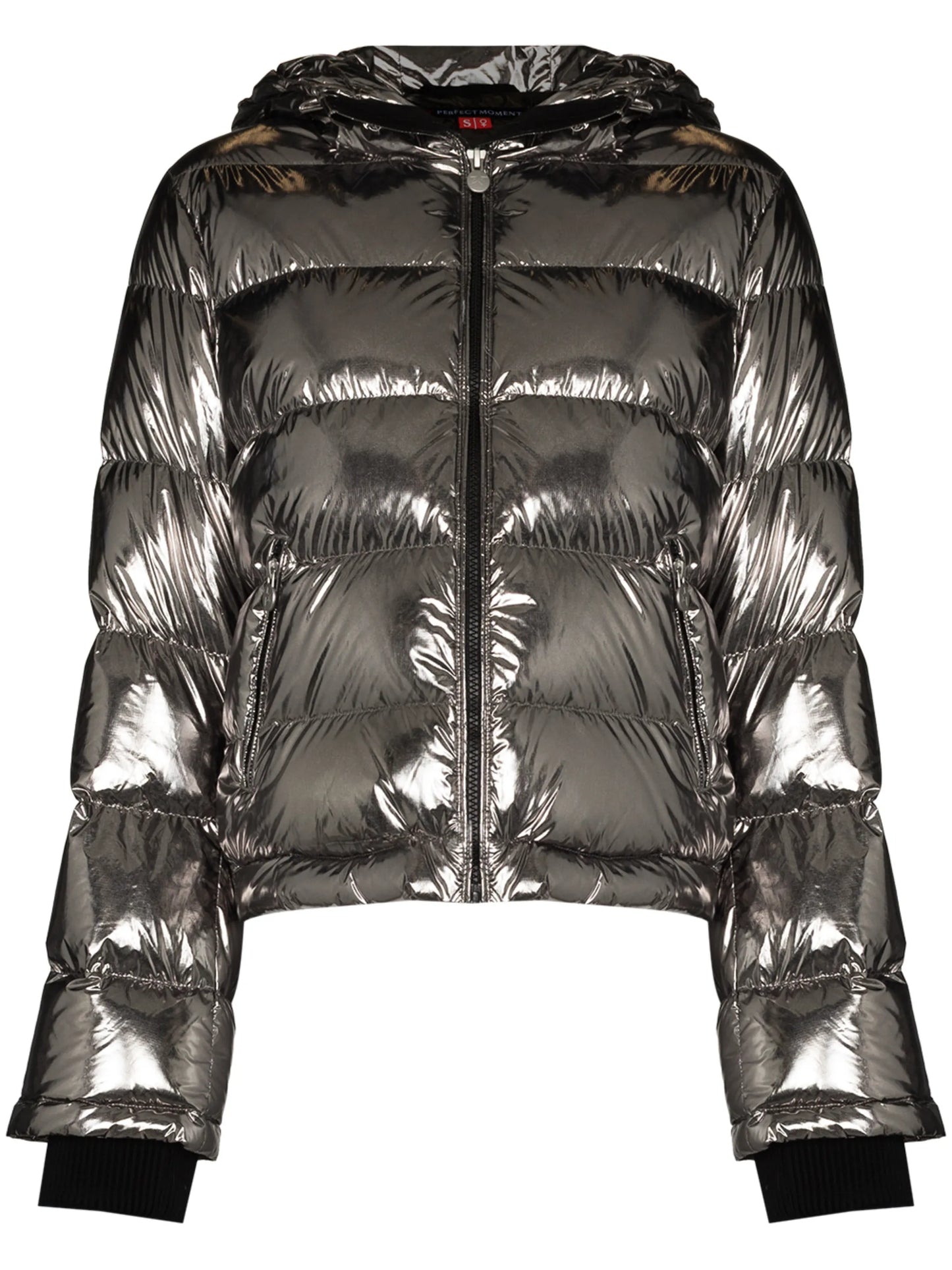 Polar metallic-effect -print ski jacket