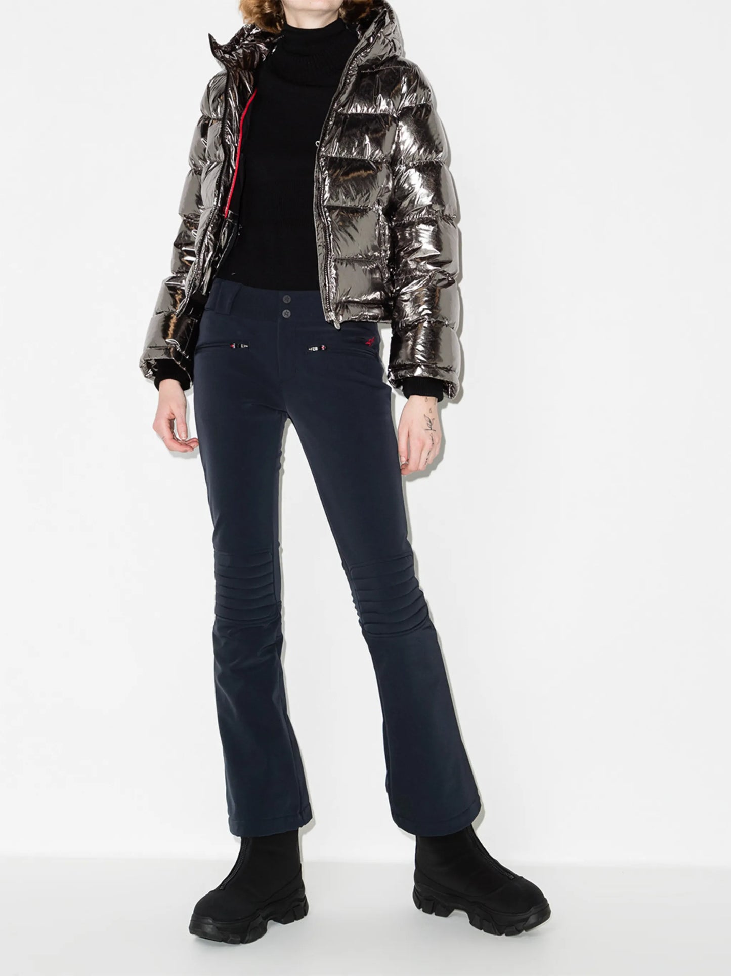Polar metallic-effect -print ski jacket