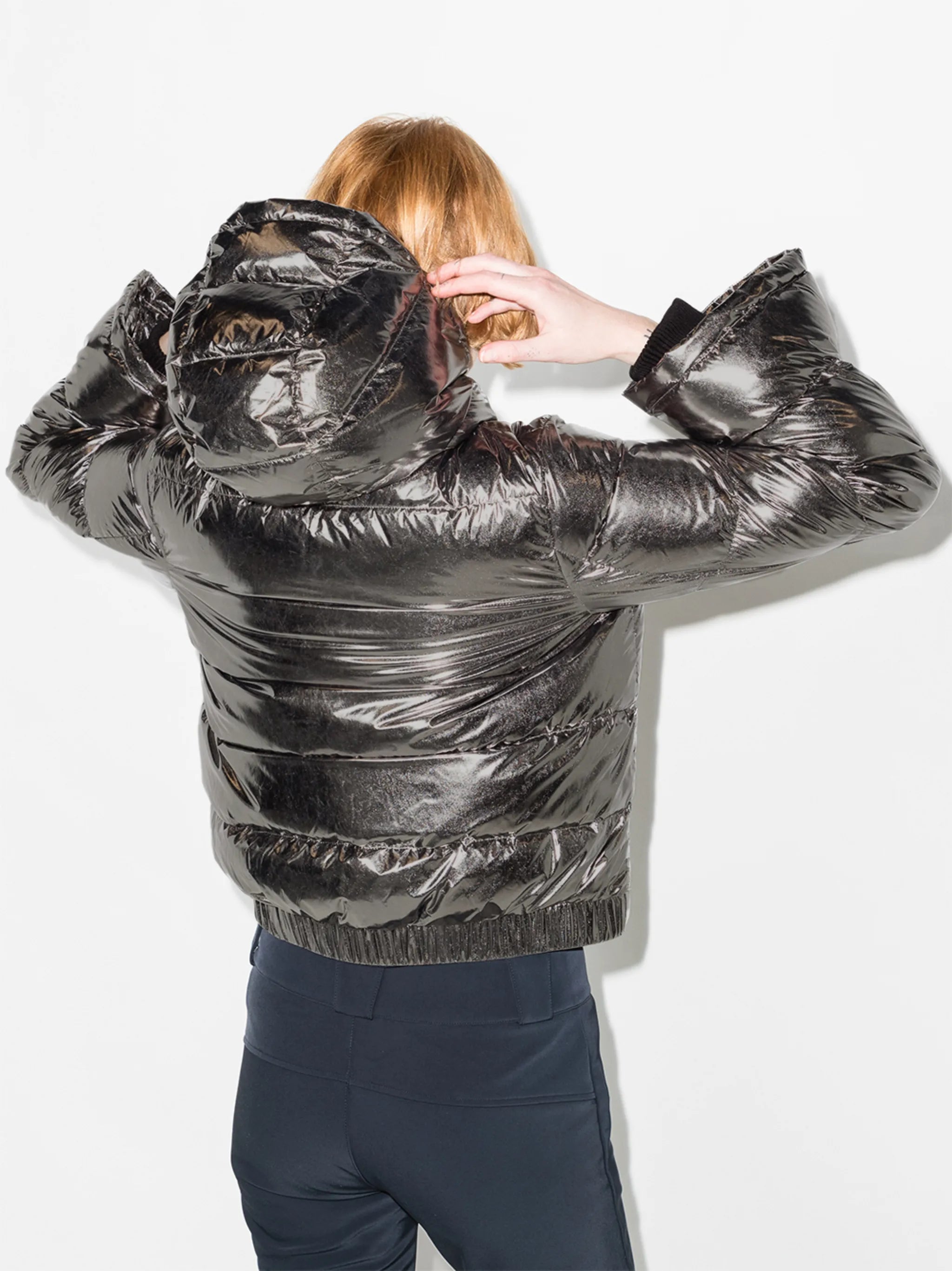Polar metallic-effect -print ski jacket